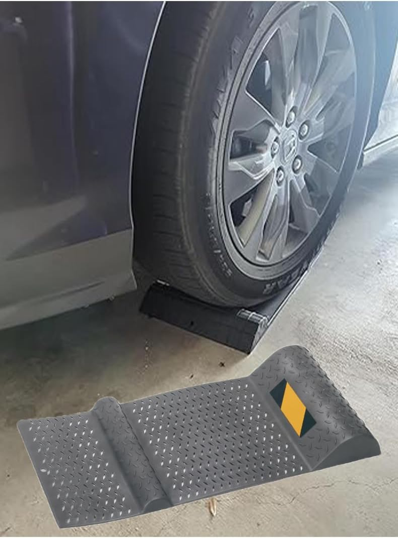 WEZCHUGHAOL Parking Mat,Easy to Install Adhesive， Garage Wheel Stopper Parking Aid,Antiskid Car Safety Park Aid - Gray image number 5