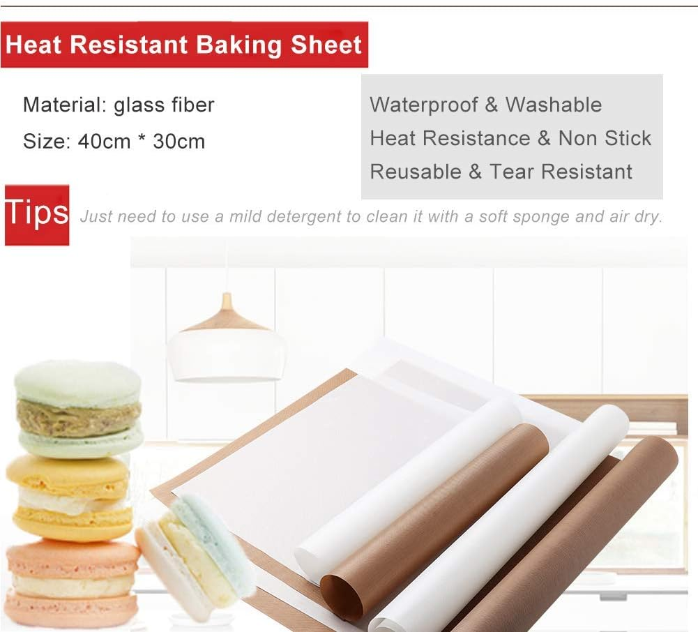 10 Pack PTFE Teflon Sheet for Heat Press Transfer Sheet 16" X 12" Non Stick Heat Transfer Paper Washable Reusable Heat Resistant Craft Mat (Brown) image number 5