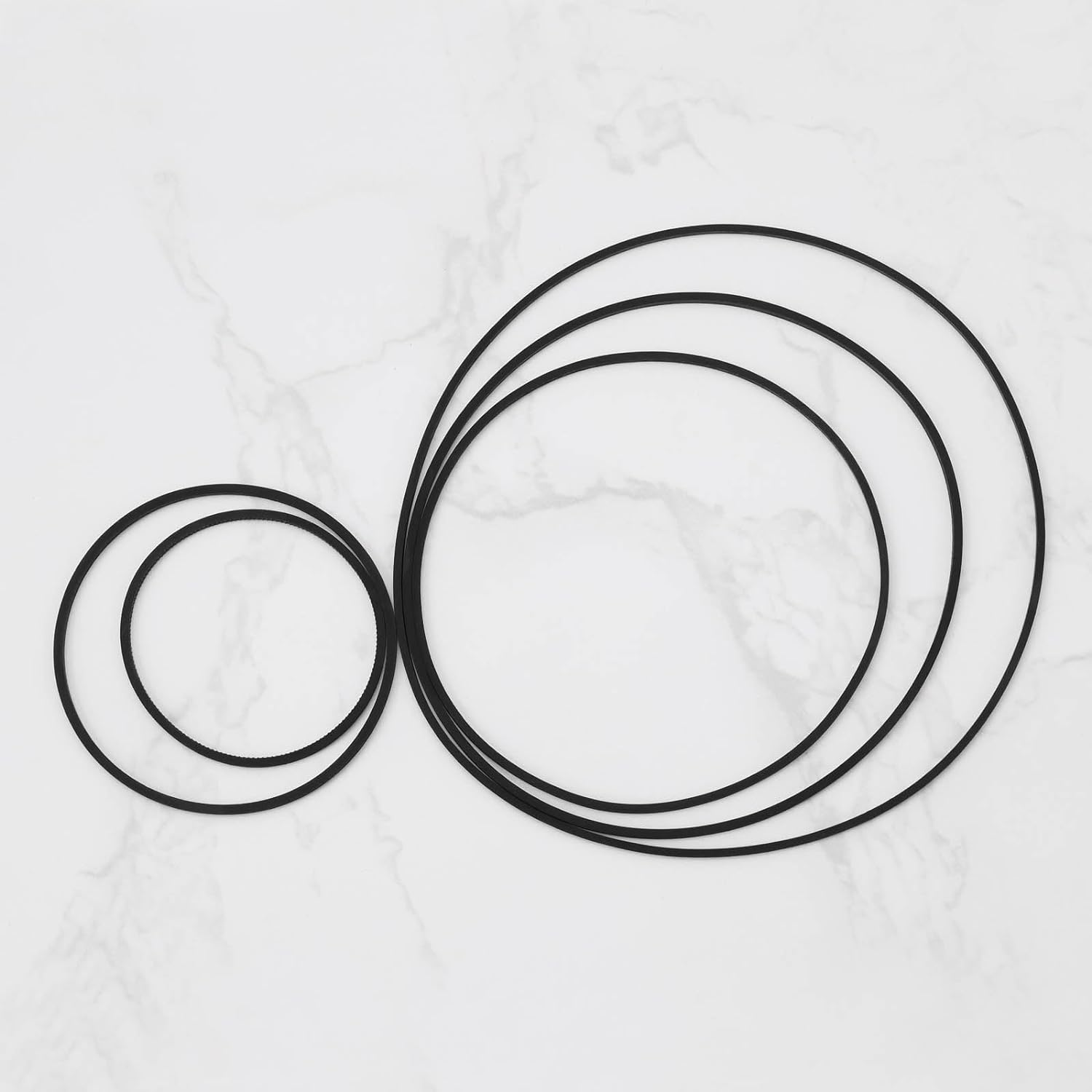 240PCS 1MM Recorder Rubber Belts Diameter 26-120Mm Folded Length 35-190Mm Mix Cassette Tape Machine Belt for DVD CD LD VCR Repeater Drives Black