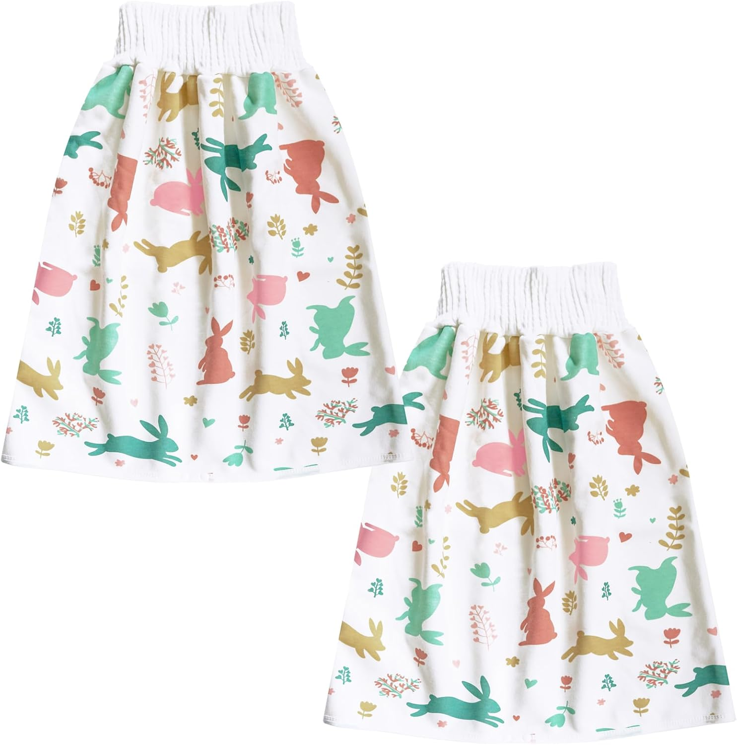 Waterproof Diaper Skirt for Baby Toddler Bed Wetting Training Diaper Shorts for Boys and Girls Night Time (Rabbit+Rabbit) - L image number 6