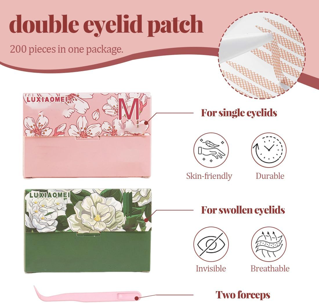 IEBTAWN 2 Boxes of Slip-On Eyelids Stripes Invisible Eyelid Tapes, Eyelid Stripes Invisible, Eyelid Tape, Eyelid Tightening Strips, Skin-Friendly, Natural, for Daily Make-Up, Photos image number 4