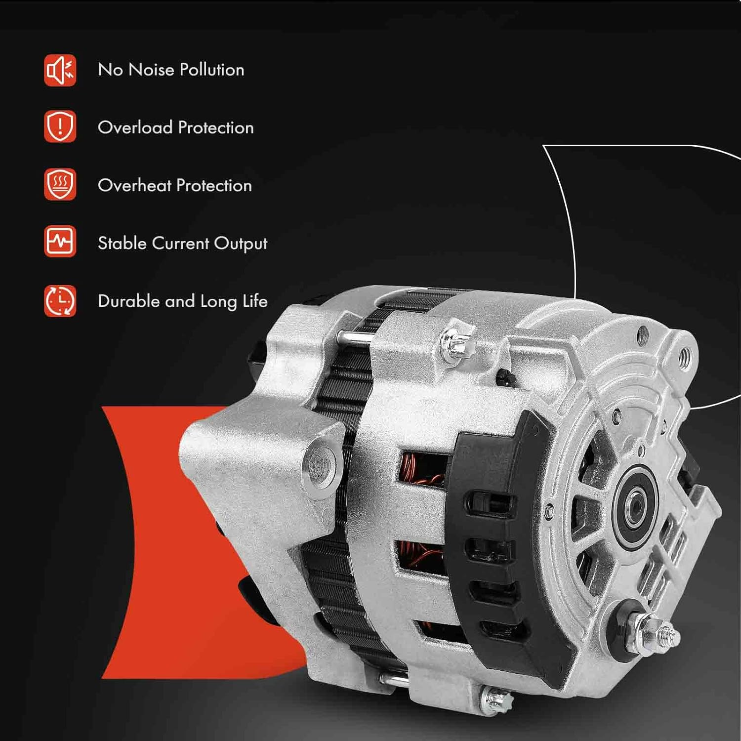 A-Premium Alternator Compatible with Chevrolet Corvette 1986 V8 5.7L 105A 12V CW 6-Groove Pulley image number 3