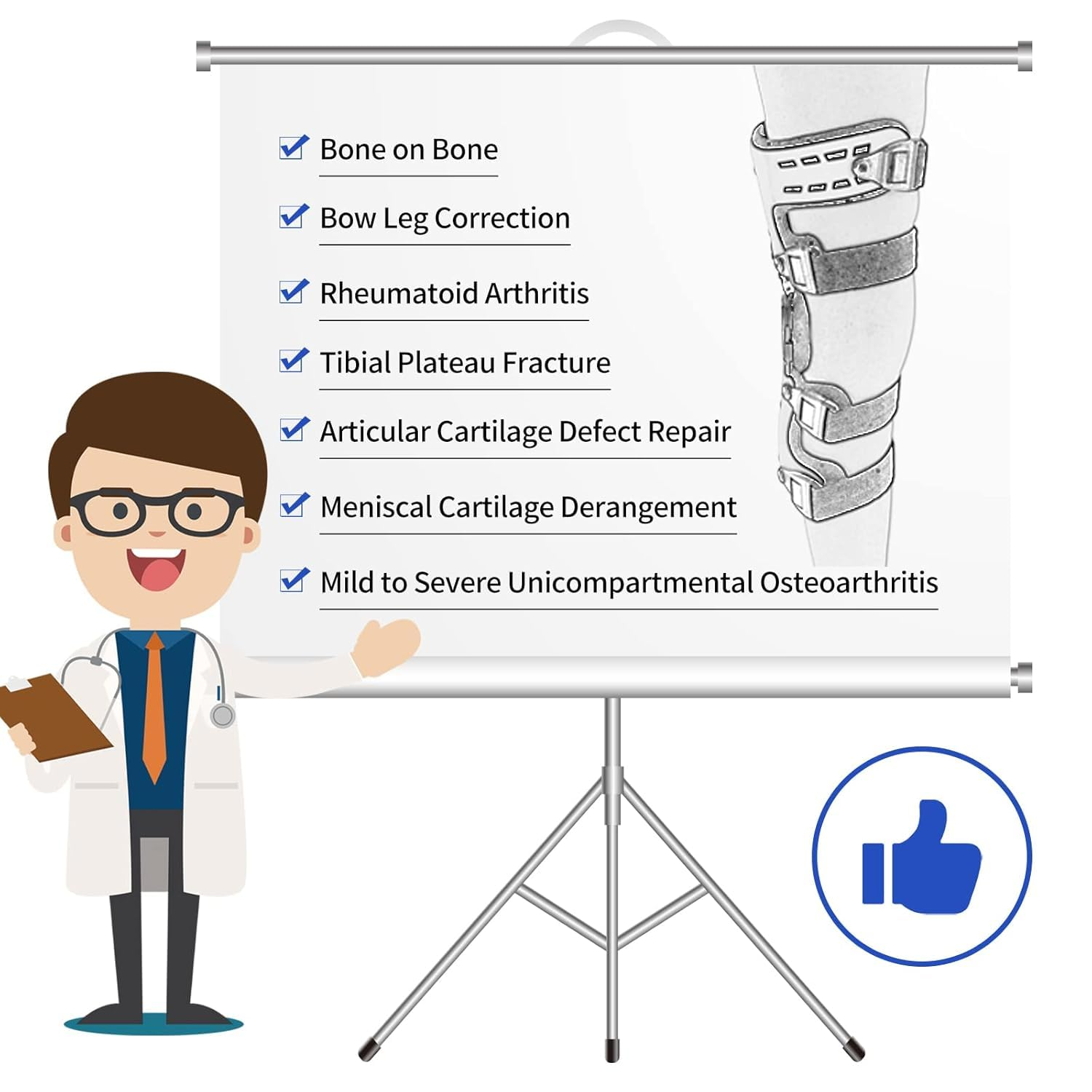 OA Unloader Knee Brace, OA Knee Brace Medial Unloader Knee Support for Osteoarthritis, Arthritis Pain, Avascular Necrosis, Bone on Bone Knee Joint Pain and Degeneration (Left) image number 5