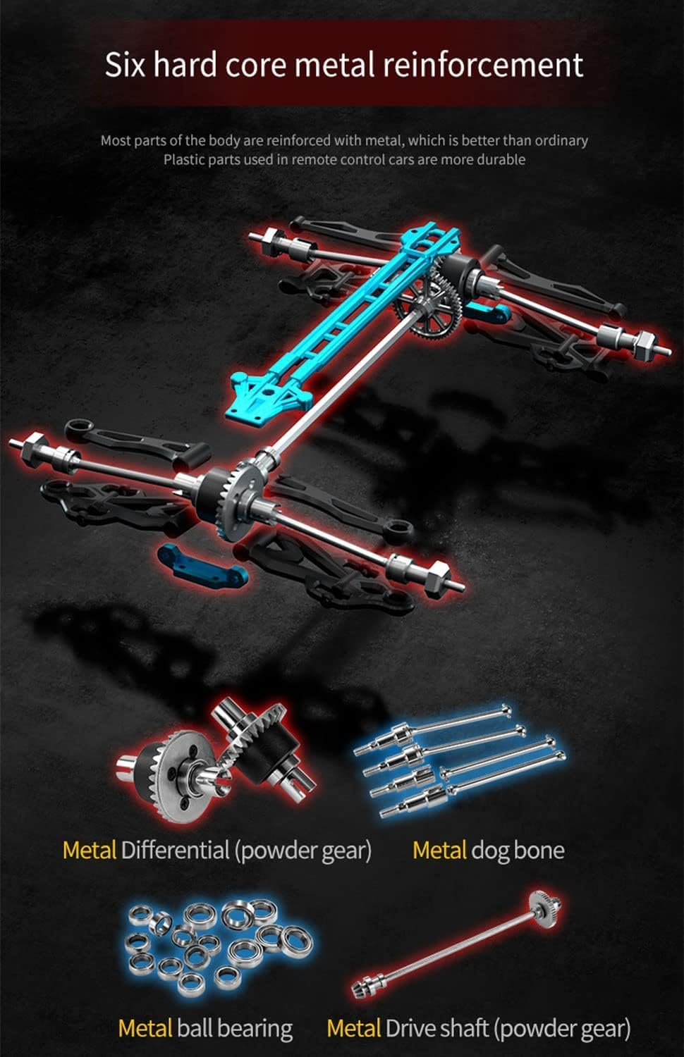 KAIMIO 70KM/H 4WD High Speed Brushless RC Truck, RTR Monster Truck, 1:16 Scale RC Car All-Terrain Off-Road Waterproof 2.4GHZ Hobby Grade RC Car for Beginners and Adults (16102Pro-Blue) image number 2