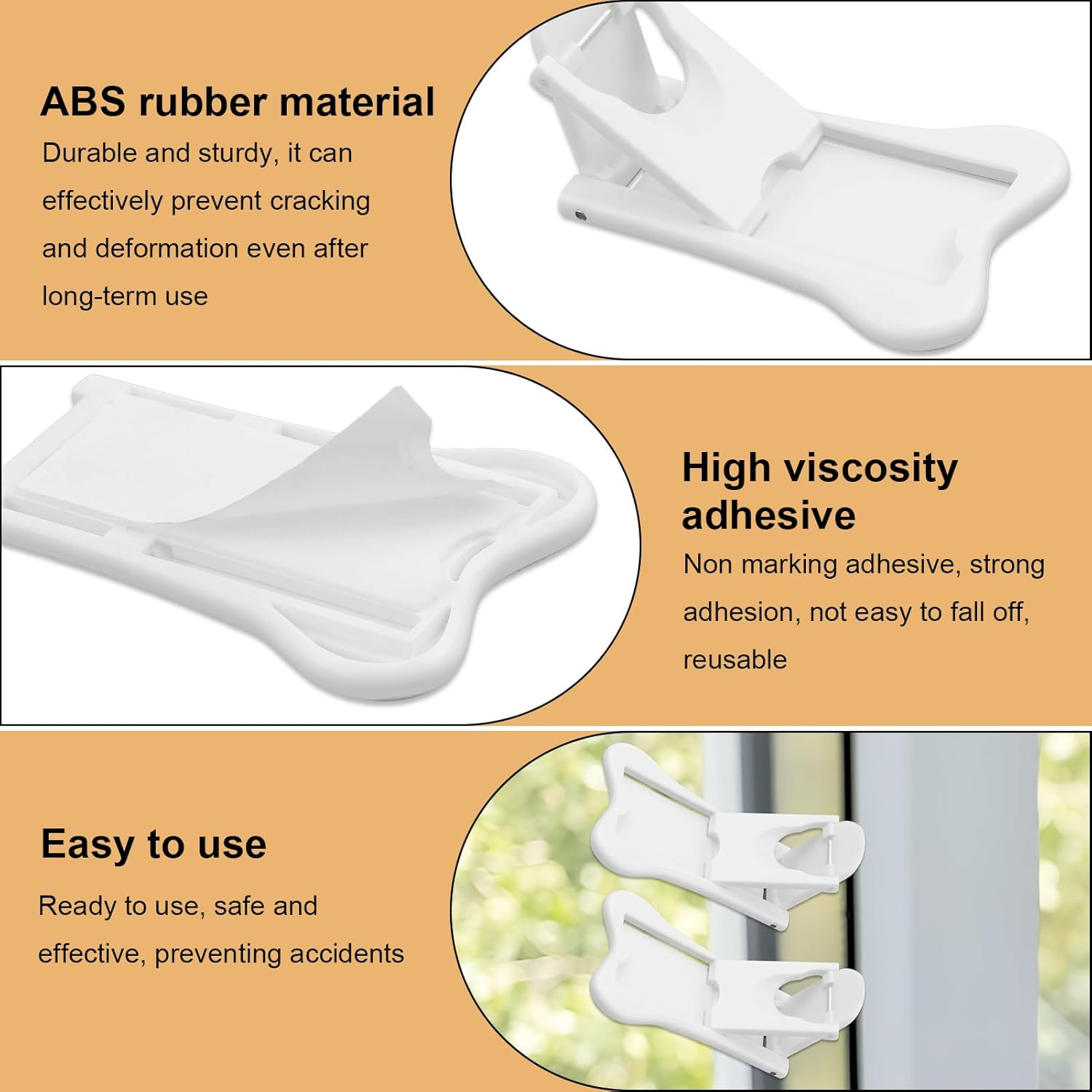 4 Pcs Sliding Door Lock for Child Safety, the Sliding Door Lock Does Not Require Punching Easy to Use and Install for Dangerous Goods Storage and Special Home Appliance Protection at Home image number 1