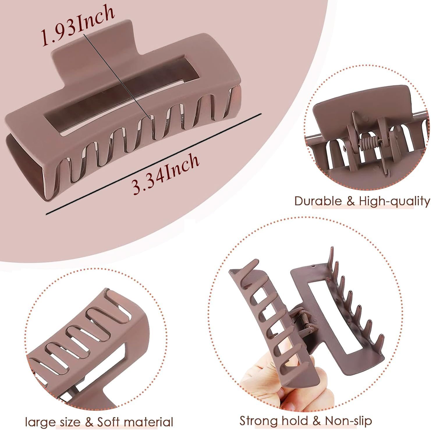 Hair Claw Clips for Women,Non-Slip Hair Claw Clips,Matte Hair Clips,Large Hair Claws Strong Hold Hair Styling Accessories for Women Gift (Multicolor) image number 1