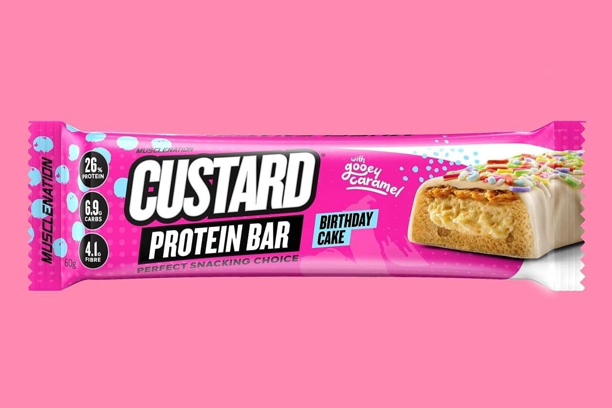Muscle Nation Birthday Cake Custard Protein Bars 12 X 60G &ndash; High Protein Snack with Vanilla Custard, Caramel & Sprinkles 12-Pack image number 2
