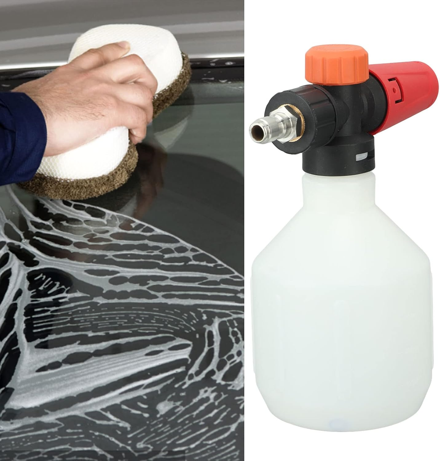 Car Foam Sprayer, 500ML Snow Foam Cannon, Car Wash Sprayer with 1/4 Inch Quick Connect, Car Wash Foam Sprayer for Garden Watering Car Washing (Round) image number 5