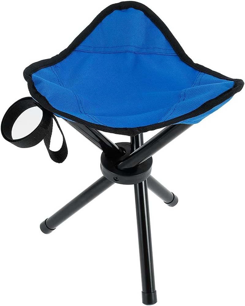 3-Legged Compact Camping Stool,600D Oxford Cloth Folding Tripod Chair,Mini Lightweight Portable Folding Seat,Picnic Stool for Camping Walking Fishing Travel Hiking Garden Beach (Blue) image number 4