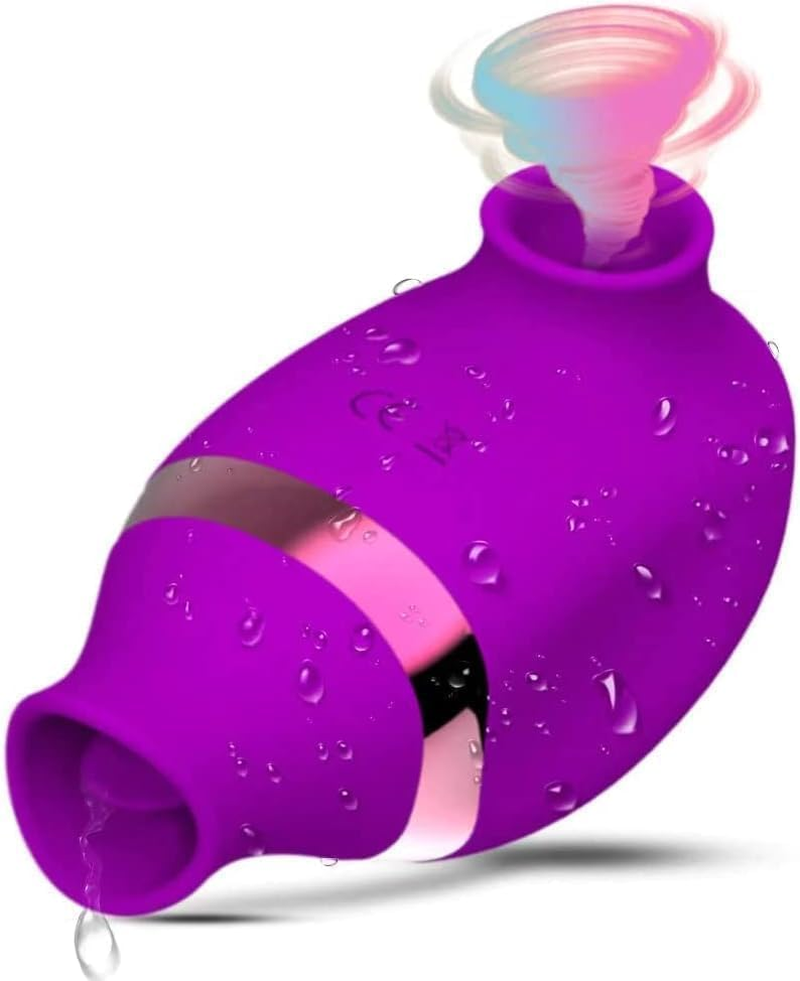 Sucking Toy Rechargeable Female Adult Toys - Female Sexual Pleasure Device Purple Powerful Tongue Sucking and Licking G Sucking Toy for Women Couple Underwear Stimulation
