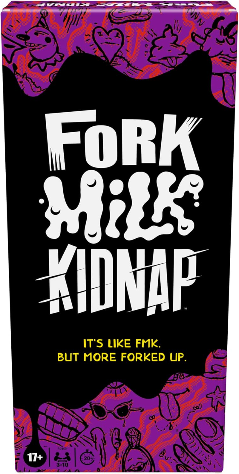 Hasbro Gaming Fork Milk Kidnap Game for Adults Only | an Adult Party Game of Questionable Choices | Ages 17+ | for 3 to 10 Players | Hilarious NSFW Card Games image number 4