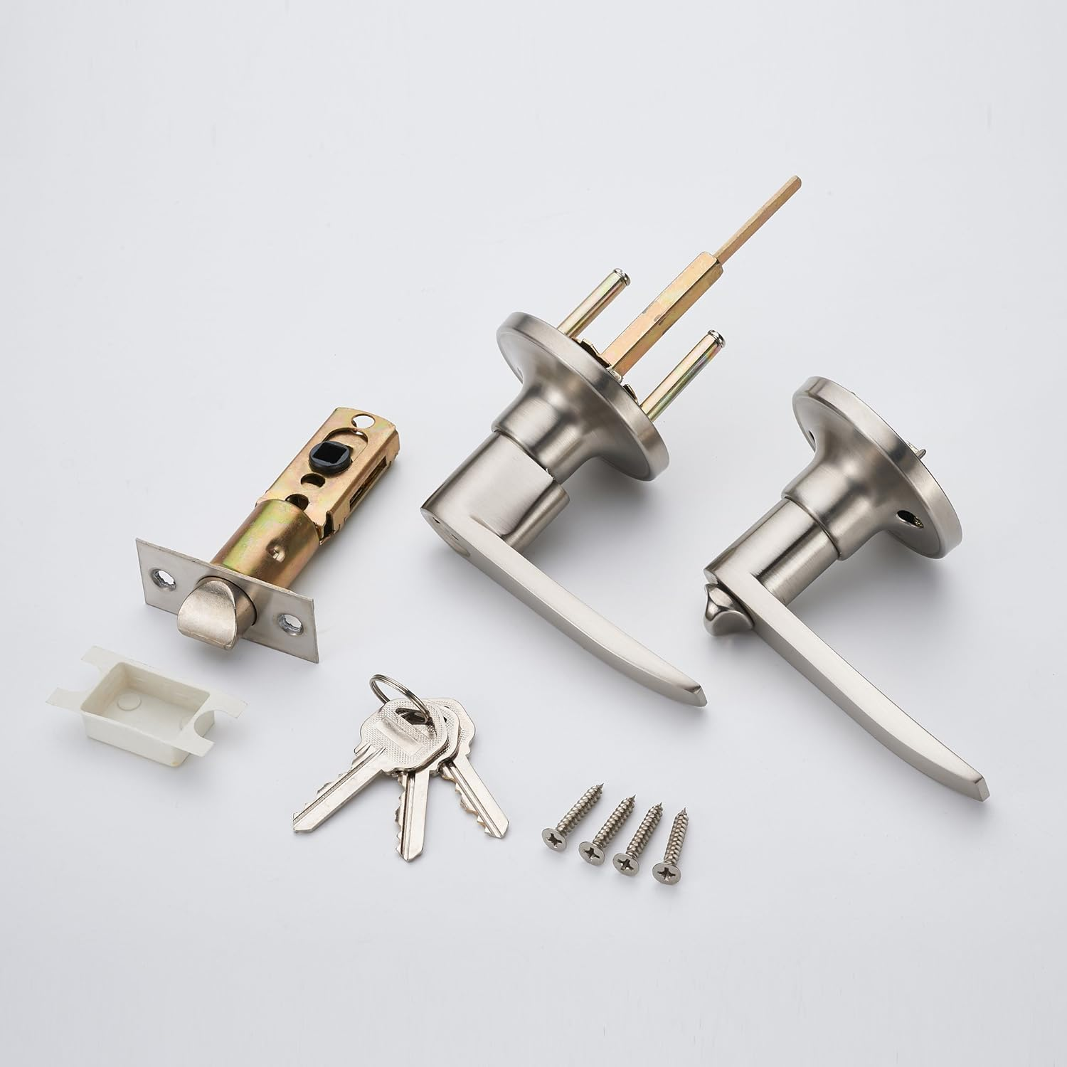 Wave Lever Keyed Entry Door Lock/Door Knob Hardware Wave Handle and Closet Lockset (802-ET) image number 4