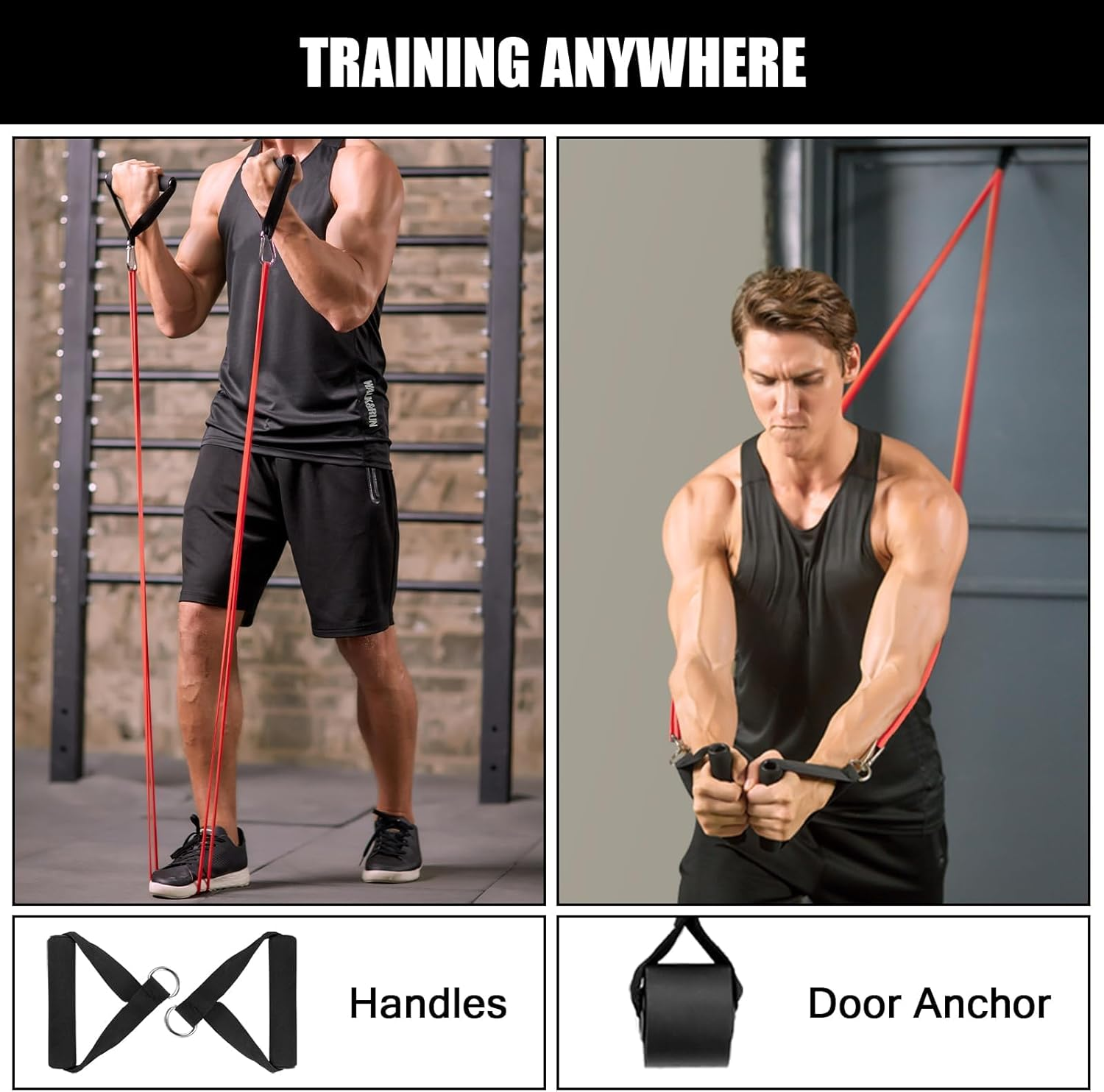 Resistance Bands, Pull up Assist Bands - Workout Eexercise Long Resistance Bands Set for Working Out, Fitness, Training, Physical Therapy for Men Women