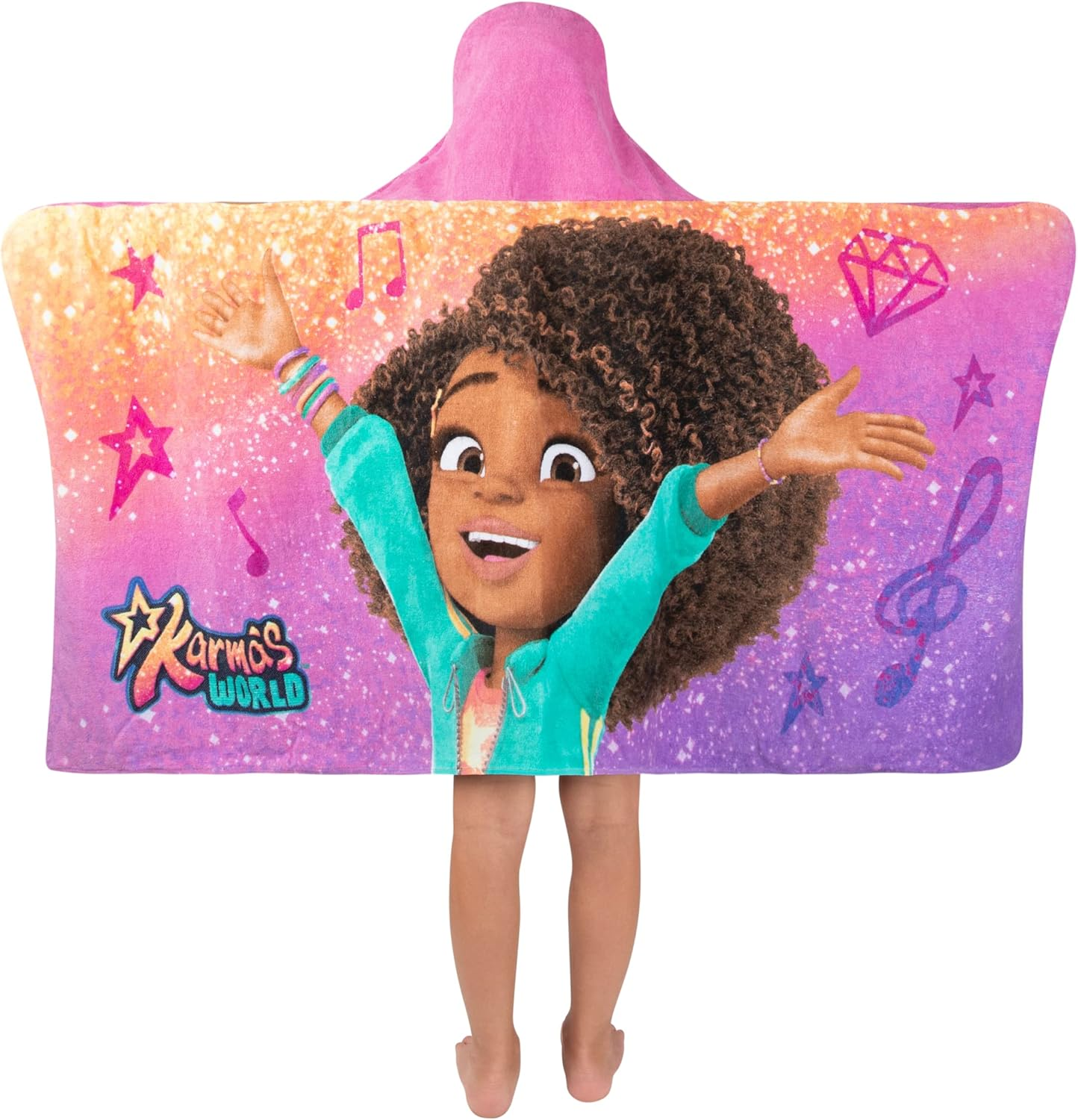 Karma'S World Kids Bath/Pool/Beach Soft Cotton Terry Hooded Towel Wrap, 24 in X 50 In, by Franco image number 3