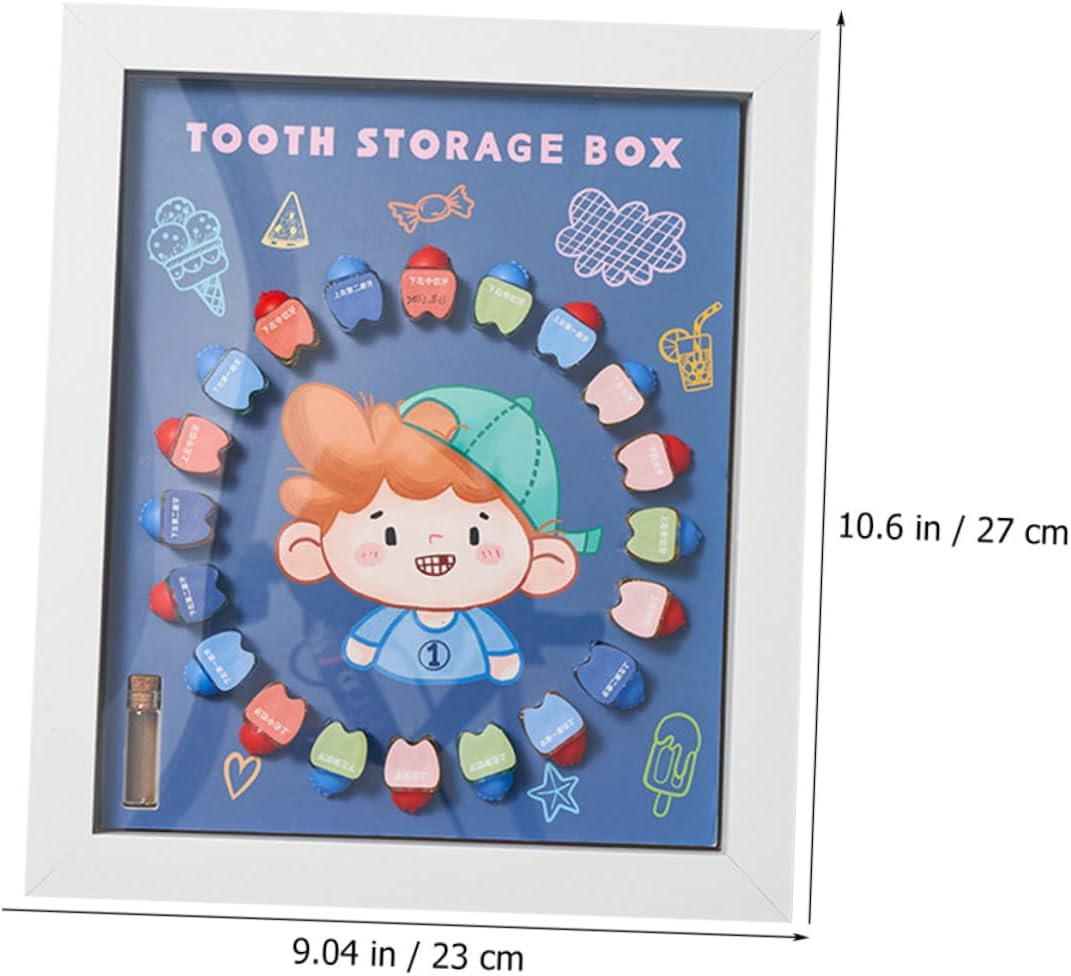 Baby Tooth Keepsake Box Tooth Saver Case for Kids Photo Frame White Frame Suitable for Boys and Girls Memory Collection Container image number 3