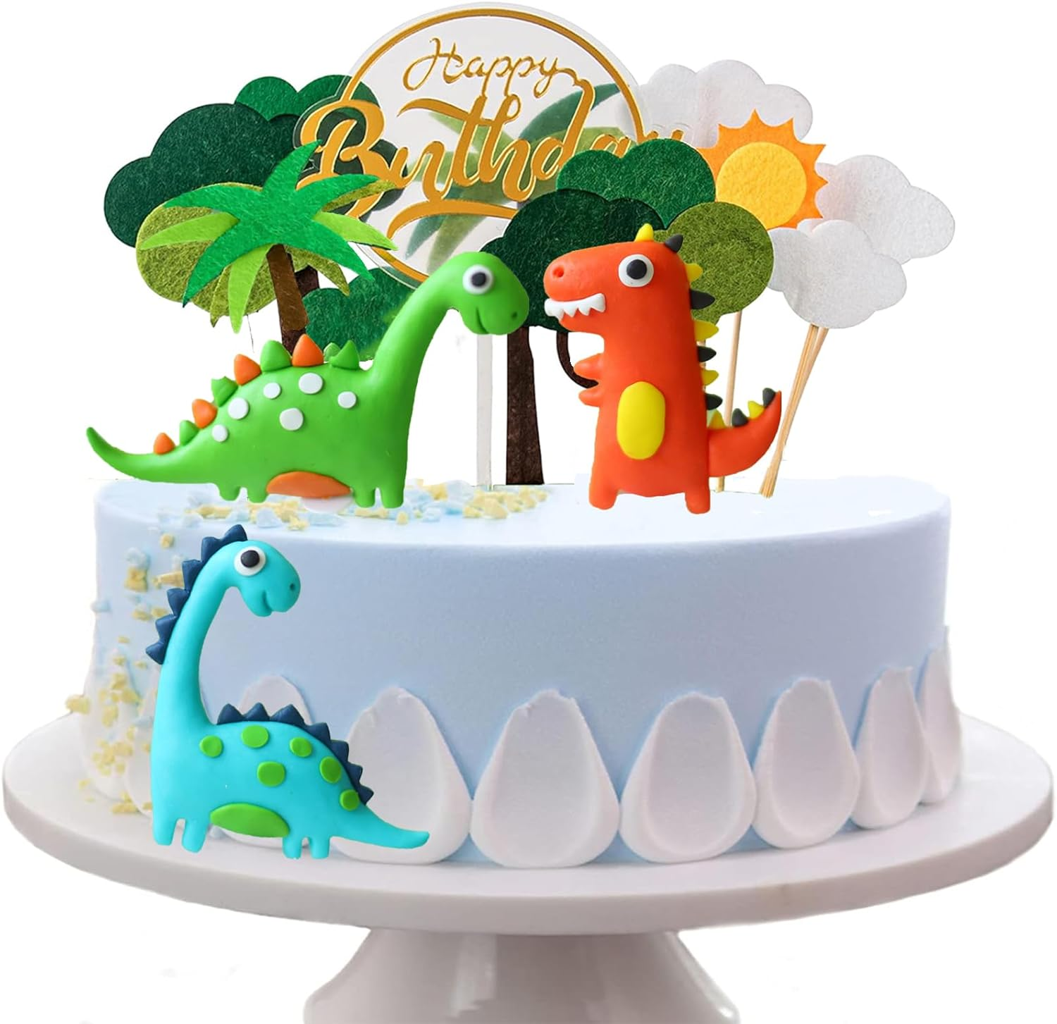 13Pcs Dinosaur Cake Decorations,Birthday Party Decor, Dinosaur Cupcake Topper Little for Cupcake Decorations, Creative Party Supplies image number 1