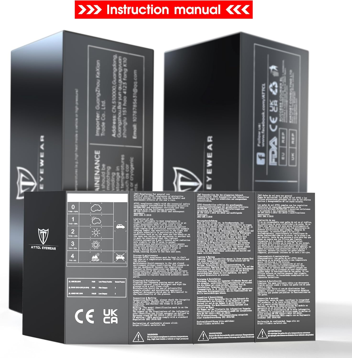 ATTCL Polarized Wrap Sunglasses for Men: Rectangle TR90 Frame, UV400 Protection Sport Glasses for Running, Driving, Fishing and Outdoor Activities