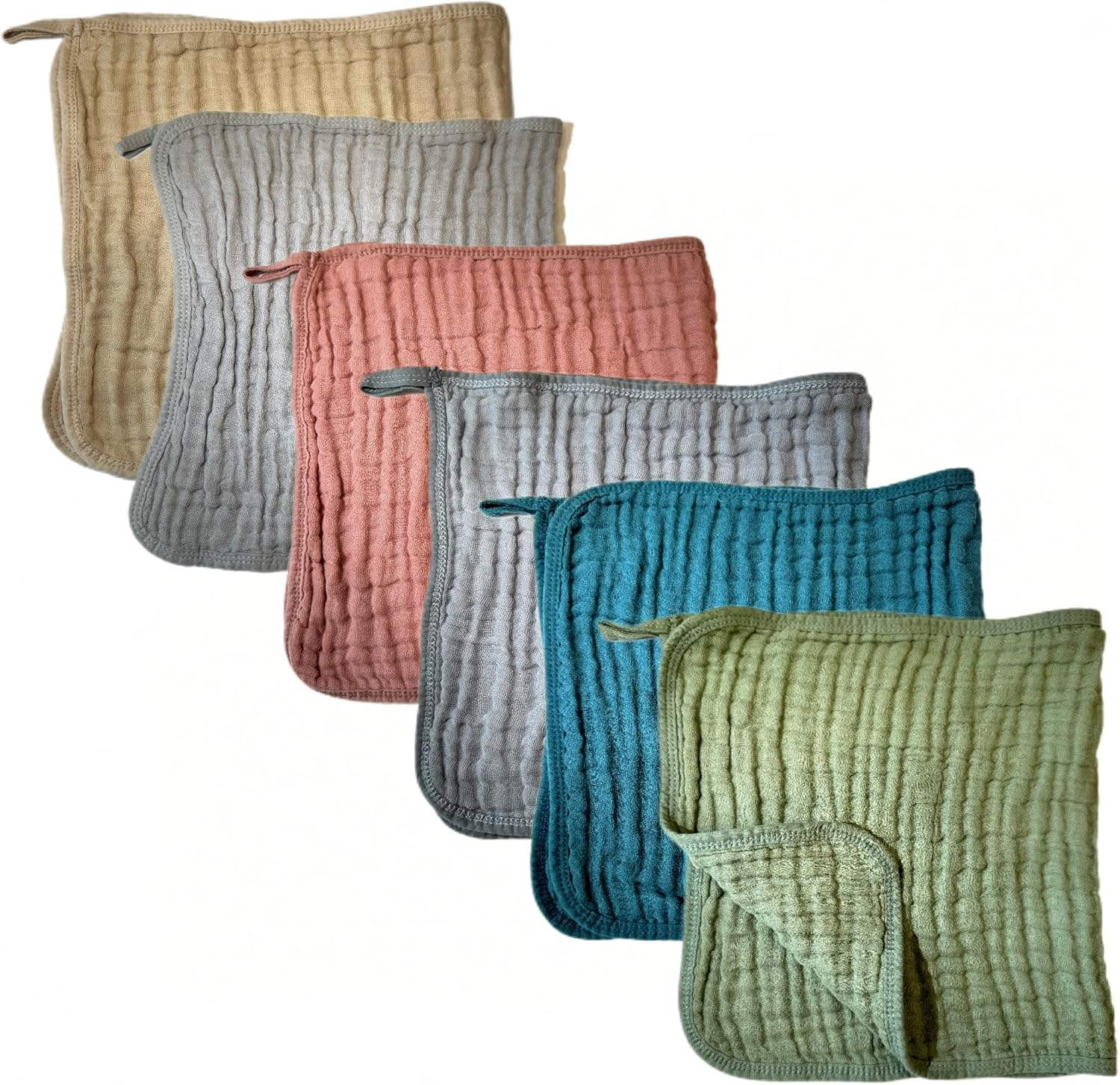 Muslin Burp Cloths 19.6X 11.8In, Pack of 6 - Large,Ultra Absorbent 100% Cotton for Baby Drool and Messes - Soft, Safe & Gentle Baby Burp Cloths for Boys & Girls - Multi (​​Dreamy Baby Towel Array​)