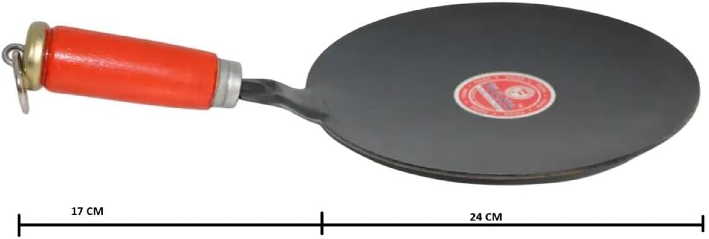 Pure Iron Concave Tawa with Unique Smooth Edges Metal Spoon Friendly Wooden Handle Perfect for Roti & Chapati 24 CM image number 1