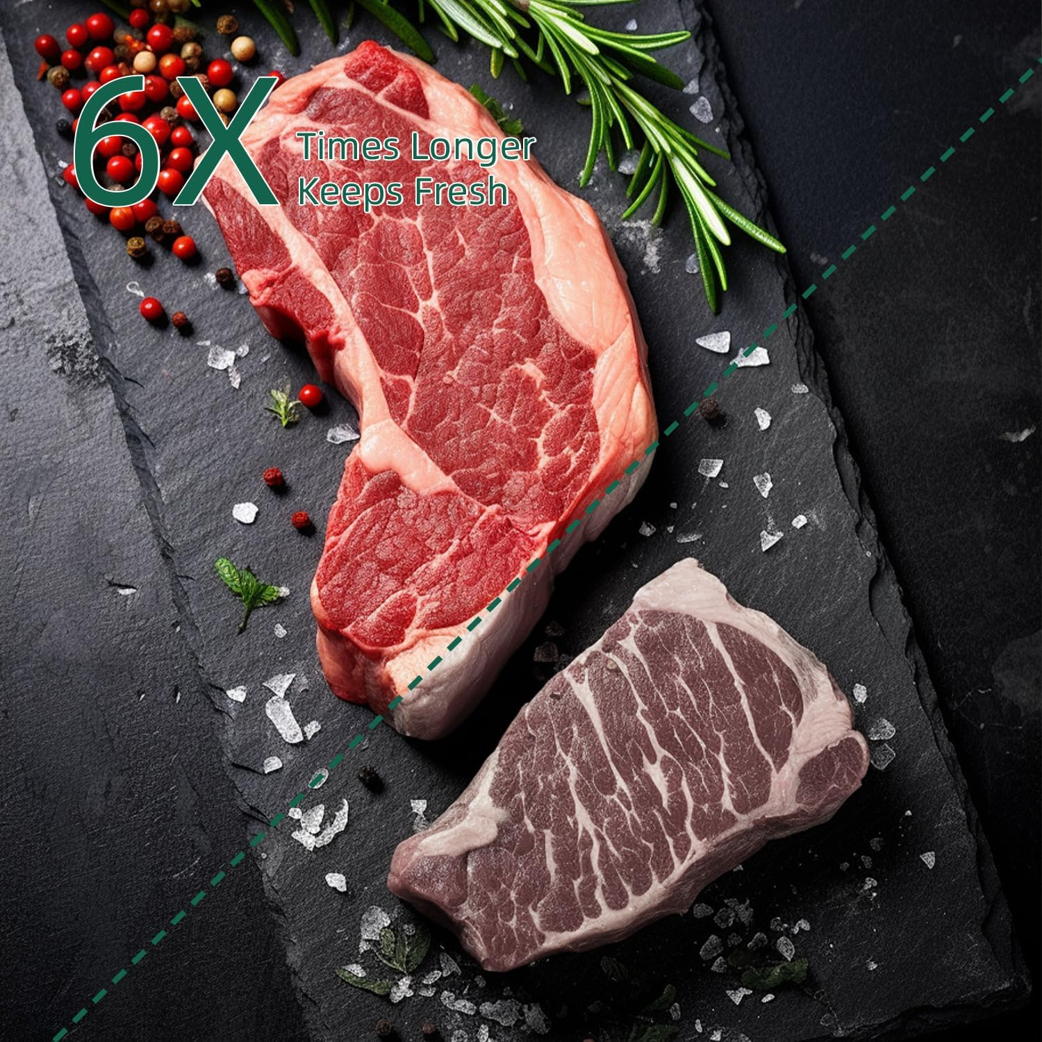 Sydroya Vacuum Food Sealer Roll Bags, 6 Pack 28Cmx6M Vacuum Seal Bags, Seal Storage Heat Commercial Grade Bag Rolls, BPA Free, Food Saver for Meal Prep, Compatible with Most Sous Vide & Vac Machines