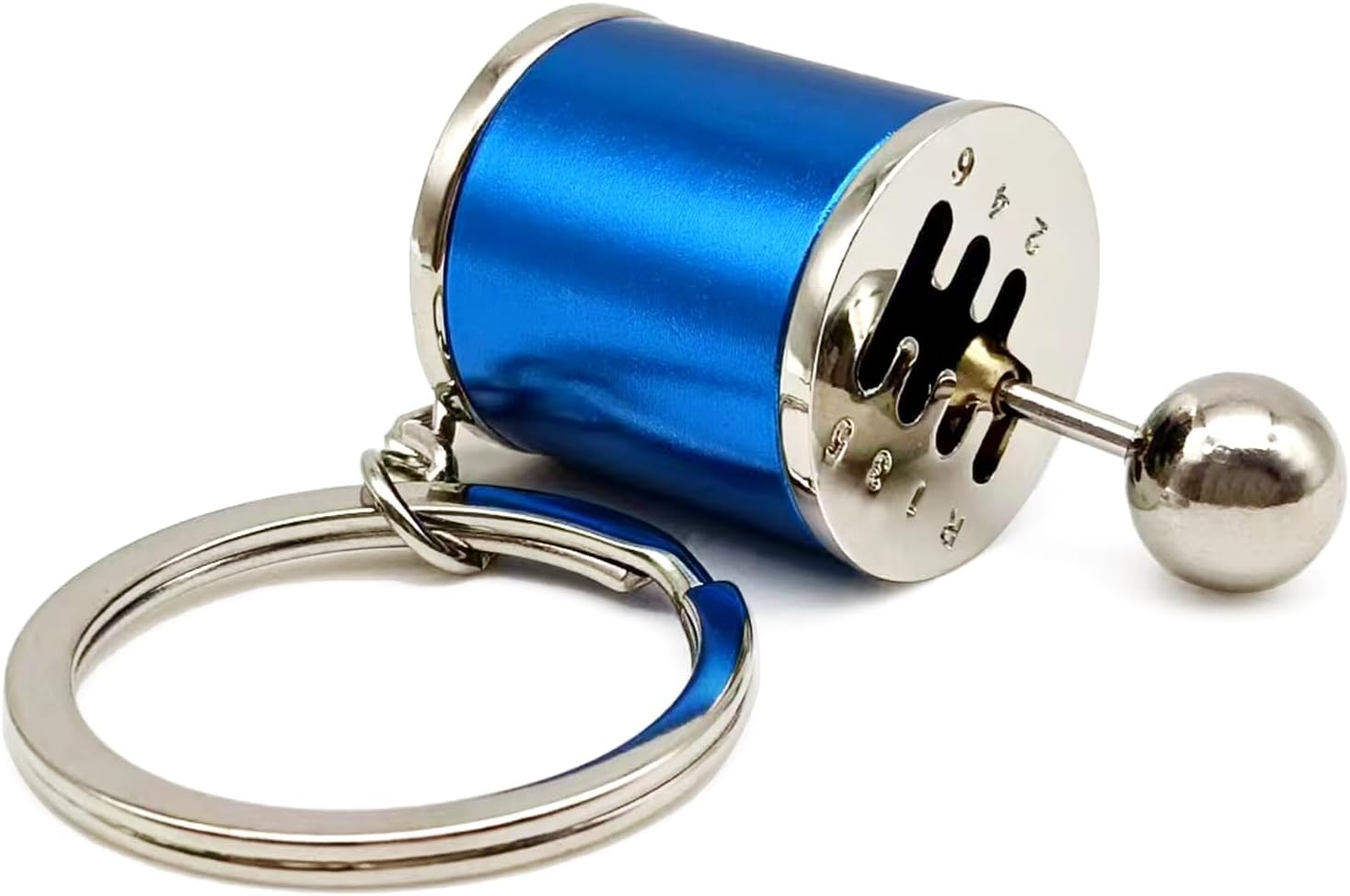 Creative Auto Part Model Gear Box Shifter Keychain, 6 Speed Gear Box Shifter Keychain Key Chain Ring, Mini Car Gear Shift Stick Knob Keyring, Car Key Fob Keychain Accessories(Blue) image number 4