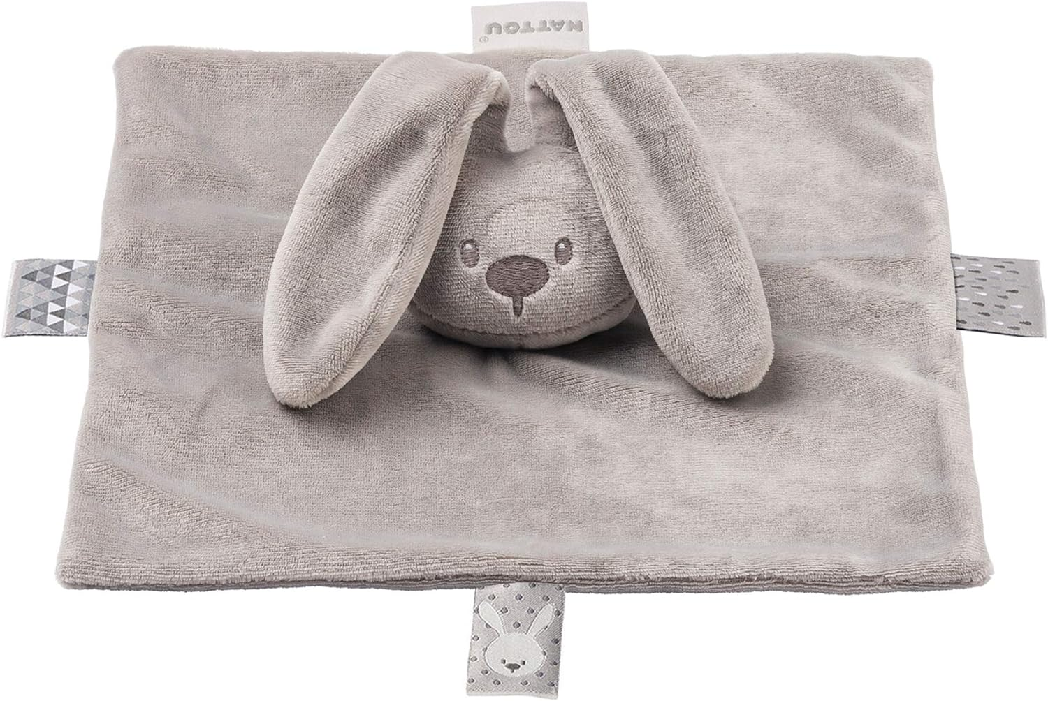 Nattou 877411 Cuddle Blanket Rabbit Companion from Birth 28 X 28 Cm Lapidou Dusky Pink