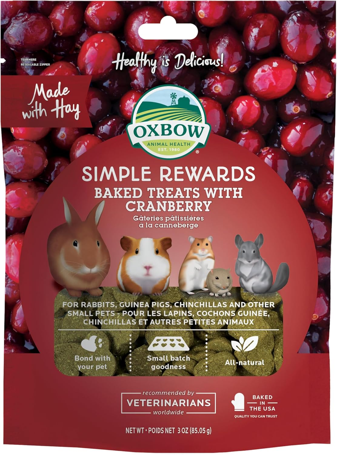 Oxbow Simple Rewards Baked Treats - Cranberry - 2 Oz image number 3