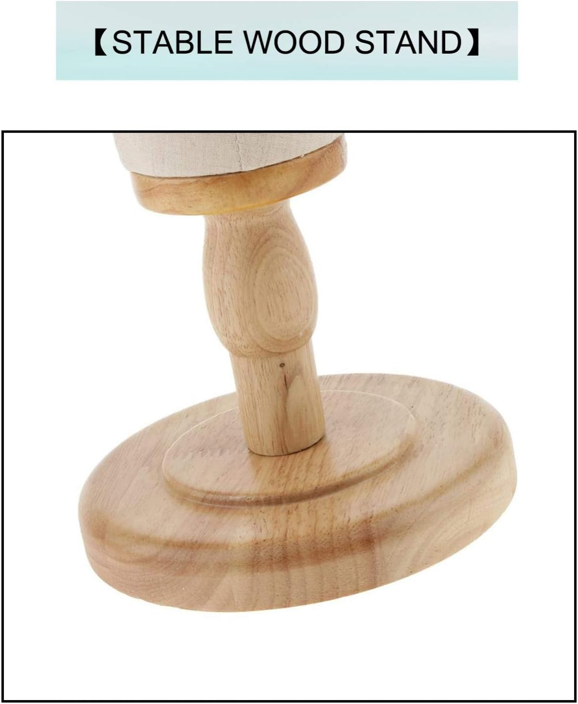 Blesiya 21 Inch Canvas Block Mannequin Head Afro Manikin Model with Wood Stand Hat Display Styling Wigs Making for Salon Shop Showcase Home image number 5