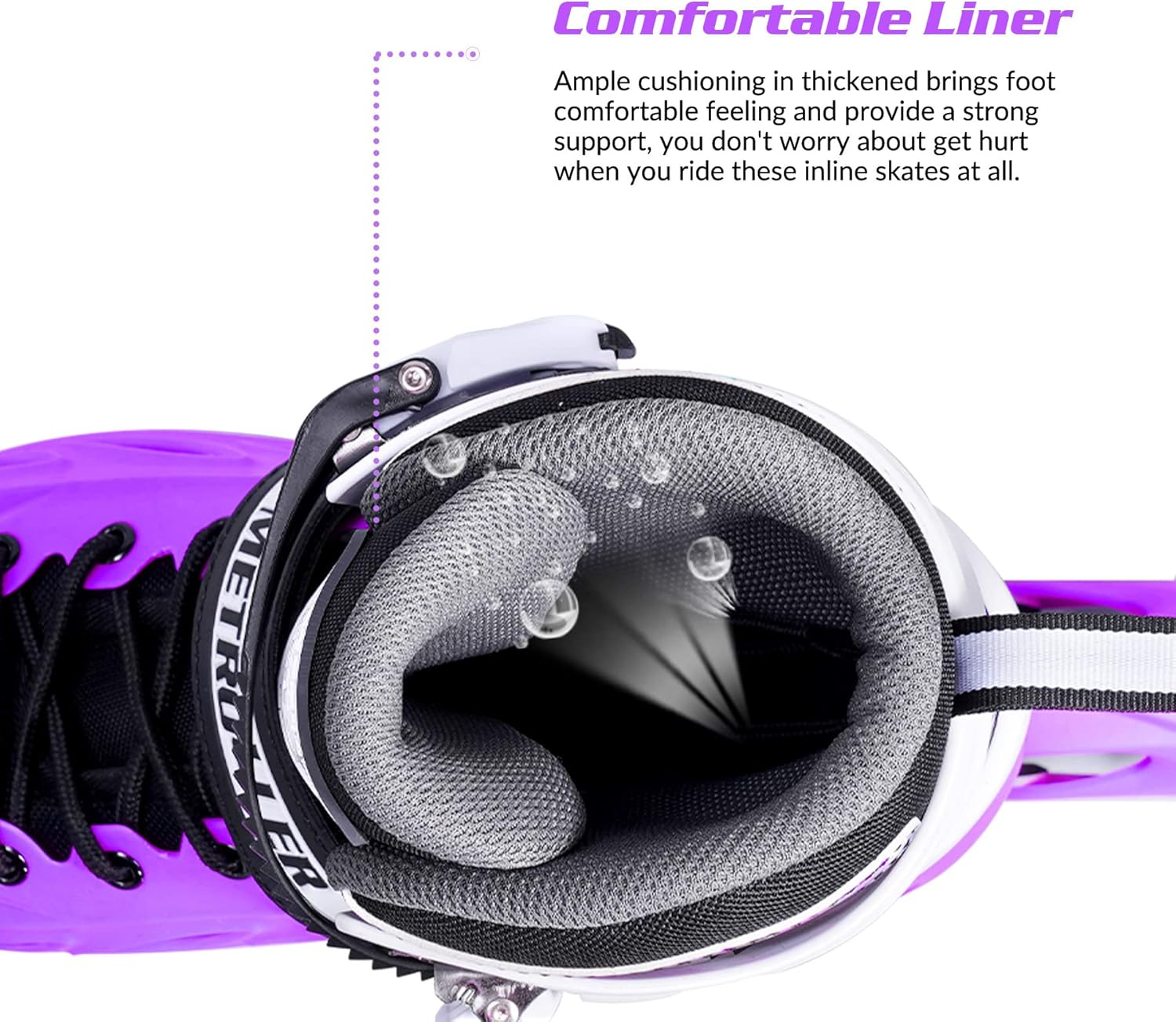 METROLLER Inline Skates for Girls and Boys, Women, Men 4 Sizes Adjustable Roller Blades with Light up Wheels, Illuminating Beginner Rollerblades for Kids & Adult Youth image number 2