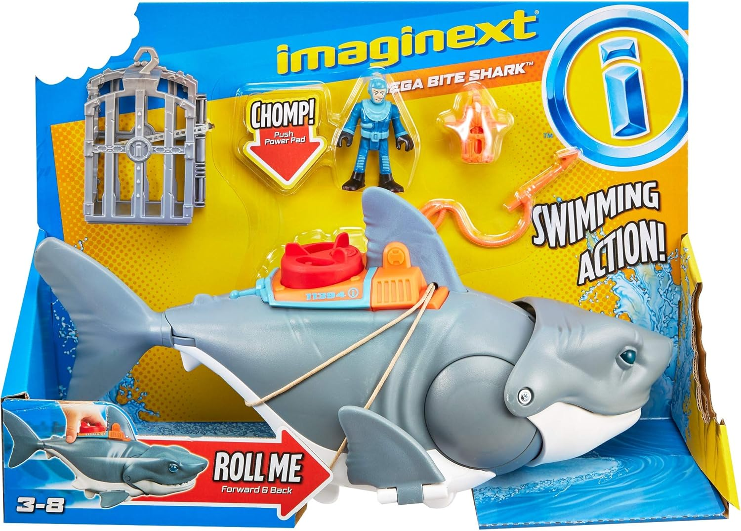 Fisher-Price Imaginext Mega Bite Shark, Multi Color, GKG77 image number 4