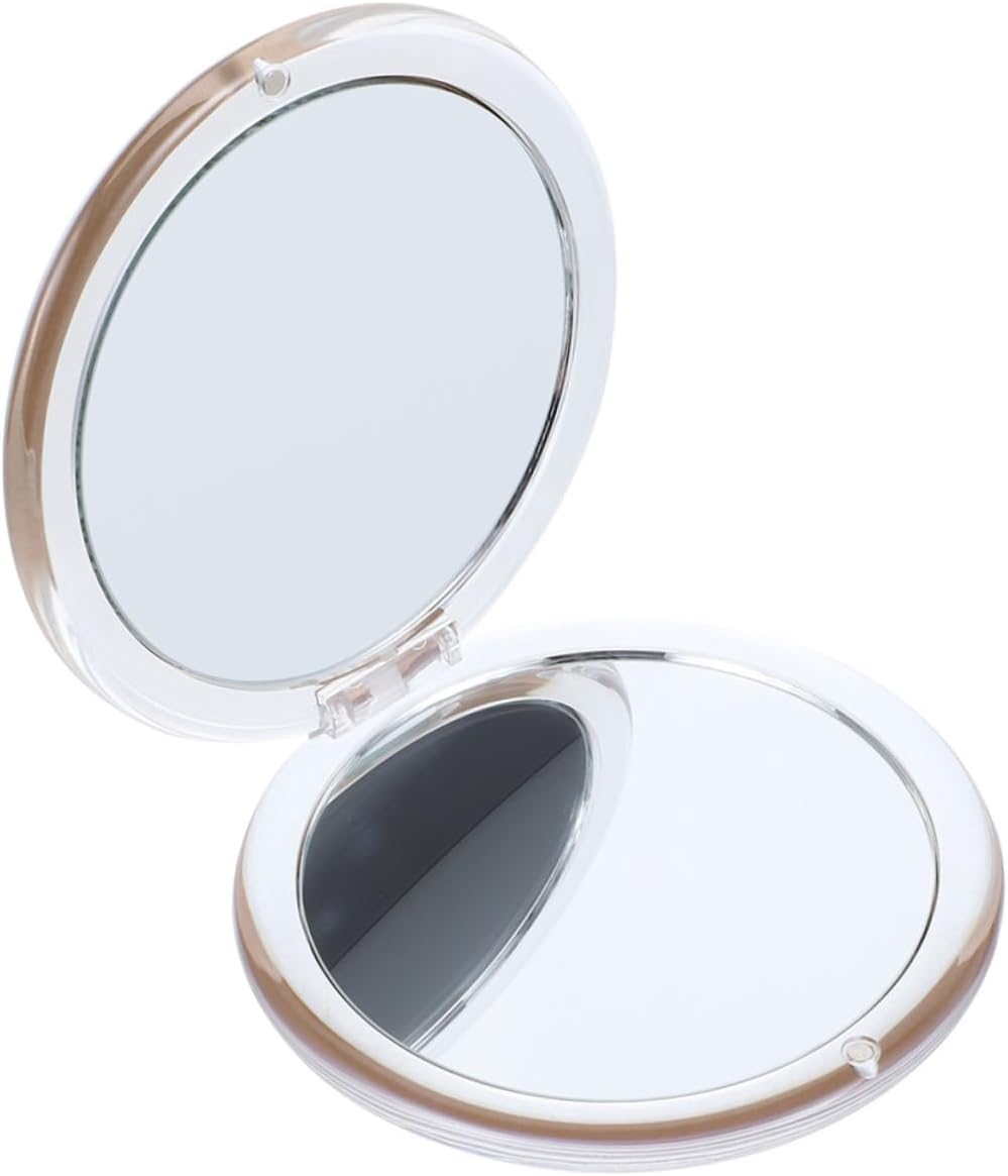 Minkissy Folding Compact Mirror Travel-Sized Makeup Magnifying Mirror 7X Magnification for Women Makeup Touch-Ups image number 1