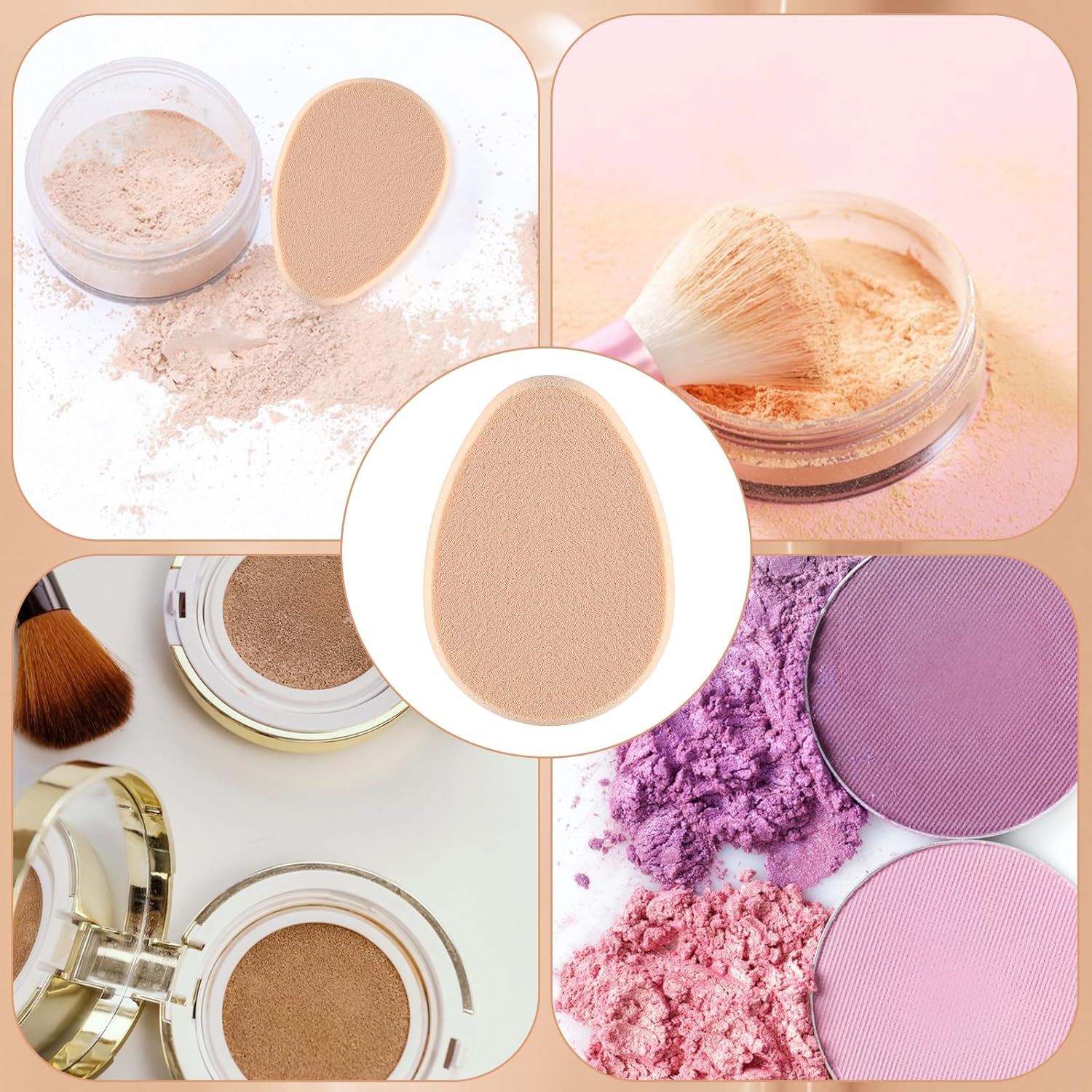 6 X Flat Sponge for Makeup, Soft, Durable and Suitable for Beginners