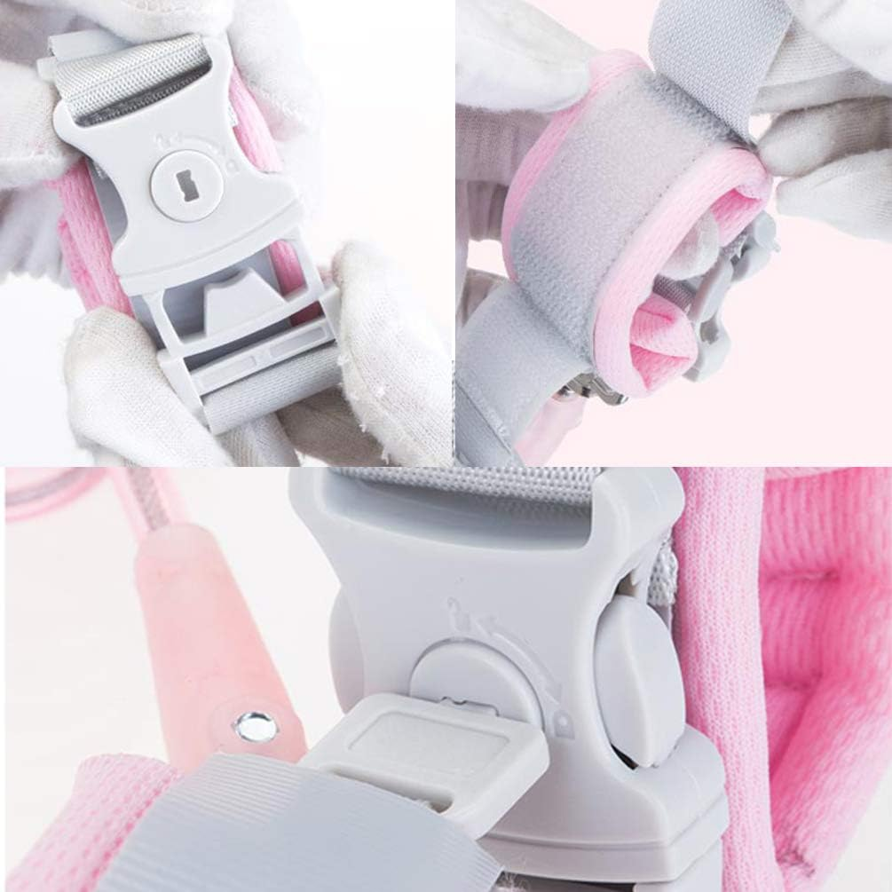 2Pcs anti Lost Wrist Link with Key Lock for Kids, Pink and Blue image number 2