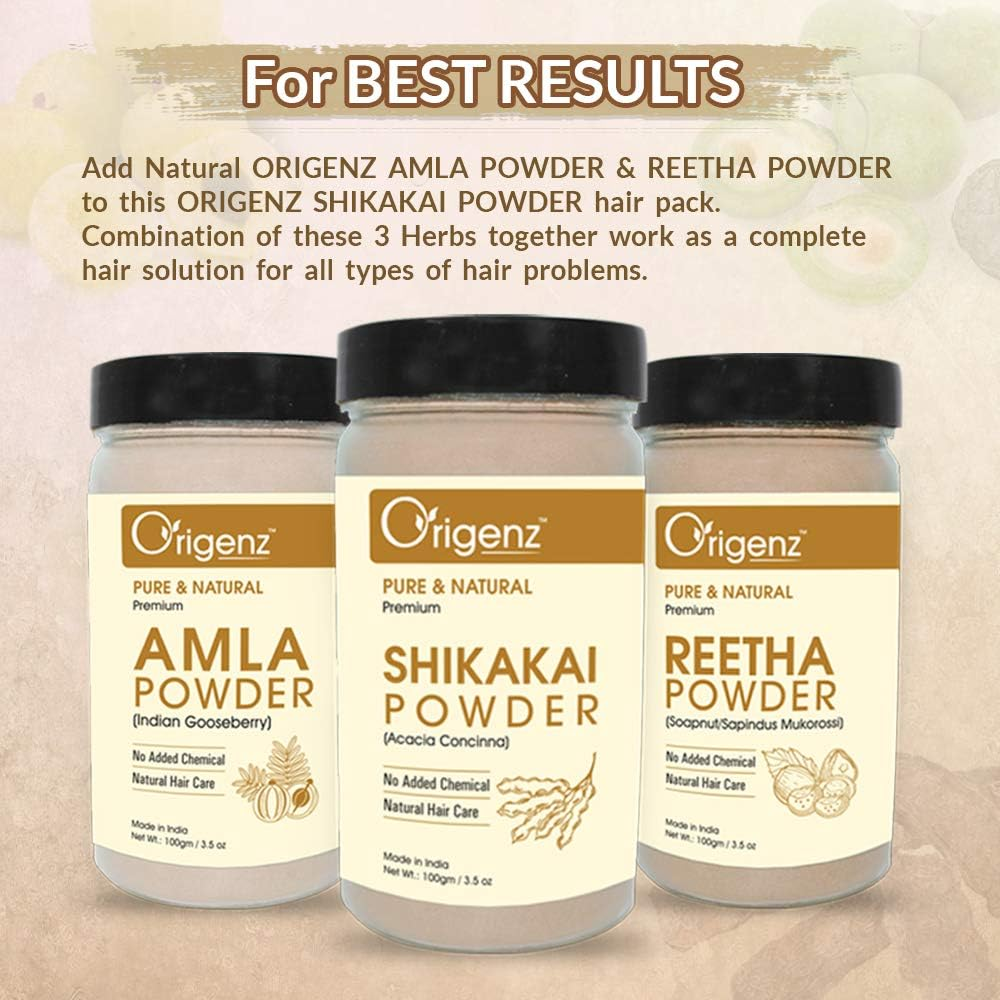 Origenz Premium Shikakai Powder for Healthy Hair 100Gm (Pack of 3) image number 1
