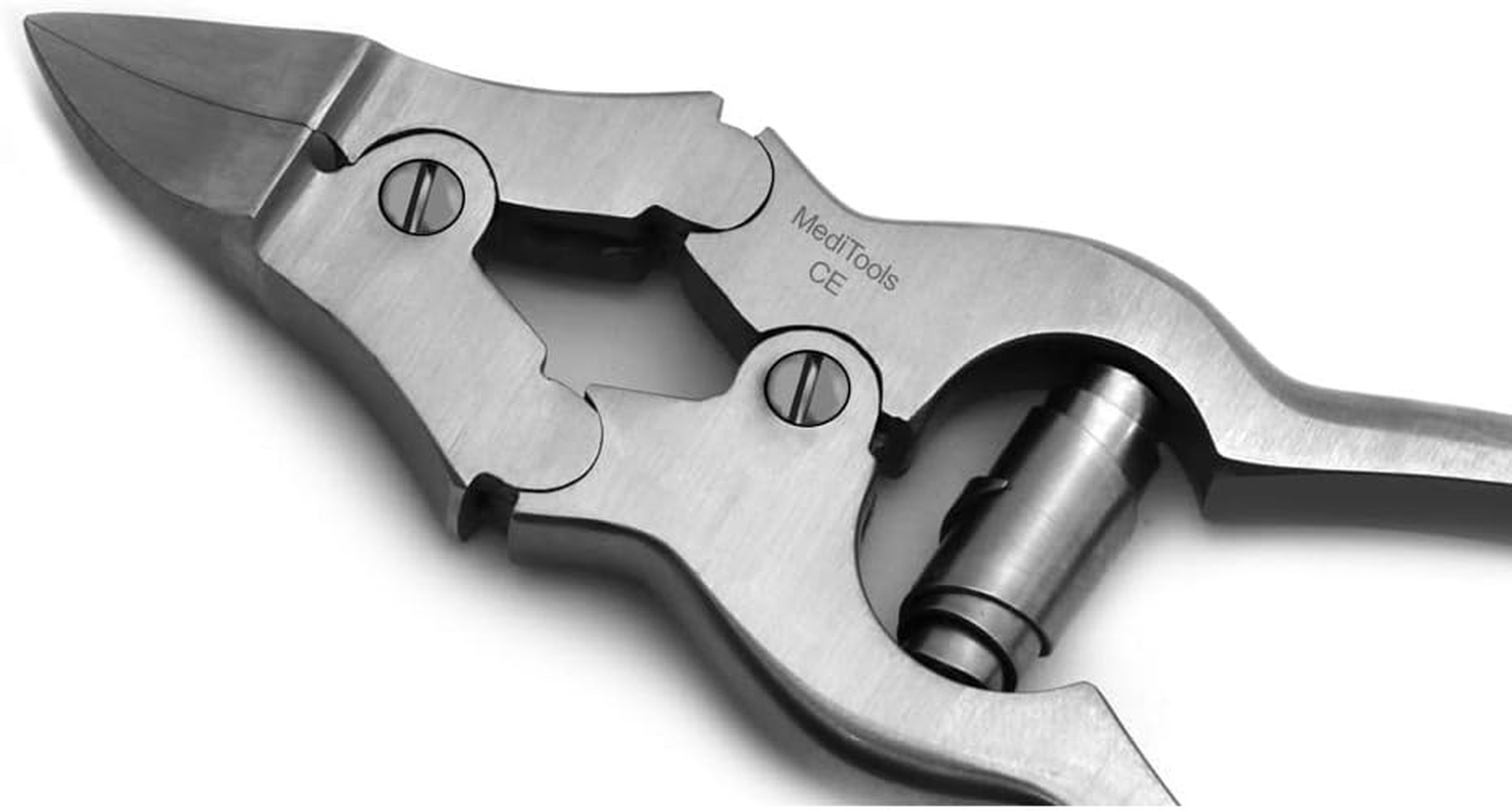 Meditools - Toenail Nippers, Clippers, Double Action, Barrel Spring, Heavy Duty Toenail Cutter for Thick Nails, Pedicure, Manicure, Podiatrist, Double Action, Ingrown Nails Cutter, Stainless Steel, Premium Quality image number 4