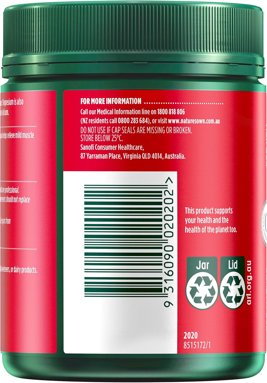 Nature'S Own Magnesium Chelate 500Mg Capsules 300-Relieves Muscle Cramps and Mild Muscle Spasms, Reduces Muscle Tiredness When Dietary Intake Is Inadequate-Aids Calcium Metabolism and Supports Bone Health image number 3