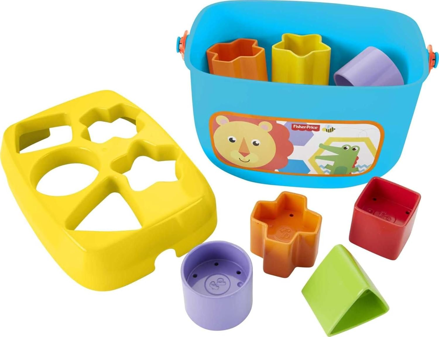 Fisher-Price Baby&rsquo;S First Blocks & Rock-A-Stack Toy Set, Bucket of 10 Shapes & Ring Stacking Activity for Developmental Play Ages 6+ Months (Amazon Exclusive) image number 3