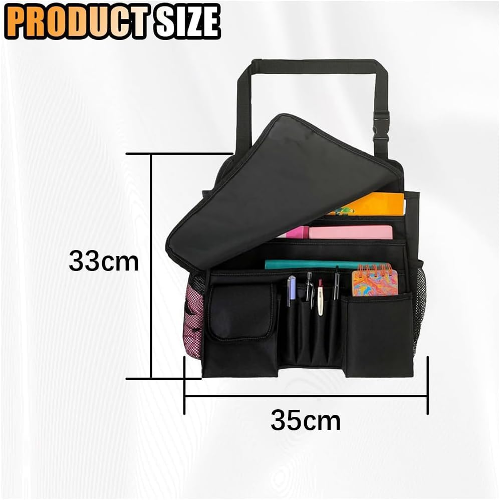 Car Organizer Front Seat,Backseat Organizer with Adjustable Shoulder Strap, Passenger Seat File Storage Bag with Dedicated Laptop Tablet Holder Cup Holder for Car Law Enforcement (Black) image number 2