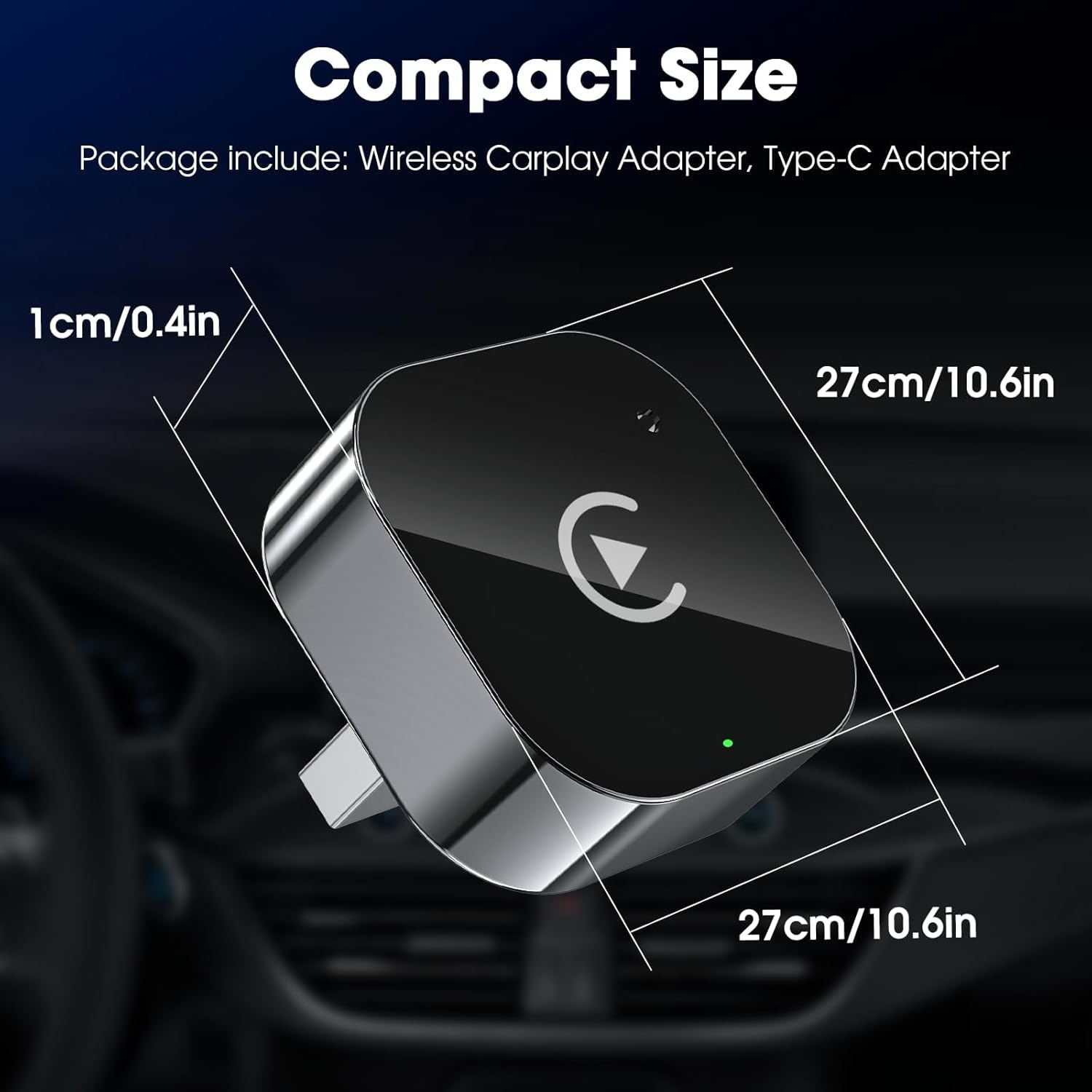 Wireless Carplay Adapter & Android Auto,2025 Upgrade Wired Carplay to Wireless,2-In-1 Mini USB Design with Fast Stable Connection Car Play for Apple Ios 10+, Android 11+ Version image number 1