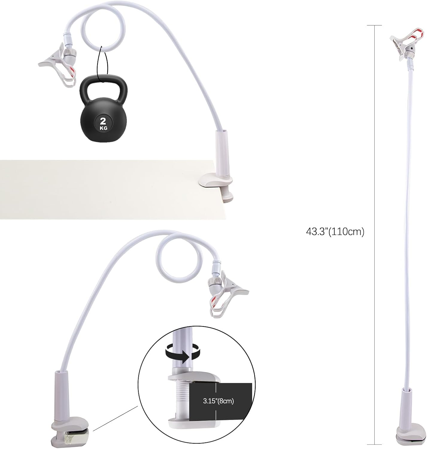 JDFHFGB CPAP Hose Holder, Hose Lift Support, Adjustable Hose Hanger to Prevent Tangling, Leakage & Blockage, Keeps Air Hose Away from Face & Arms for Better Sleep, Fits Any Room, Robust & Flexible Design image number 4