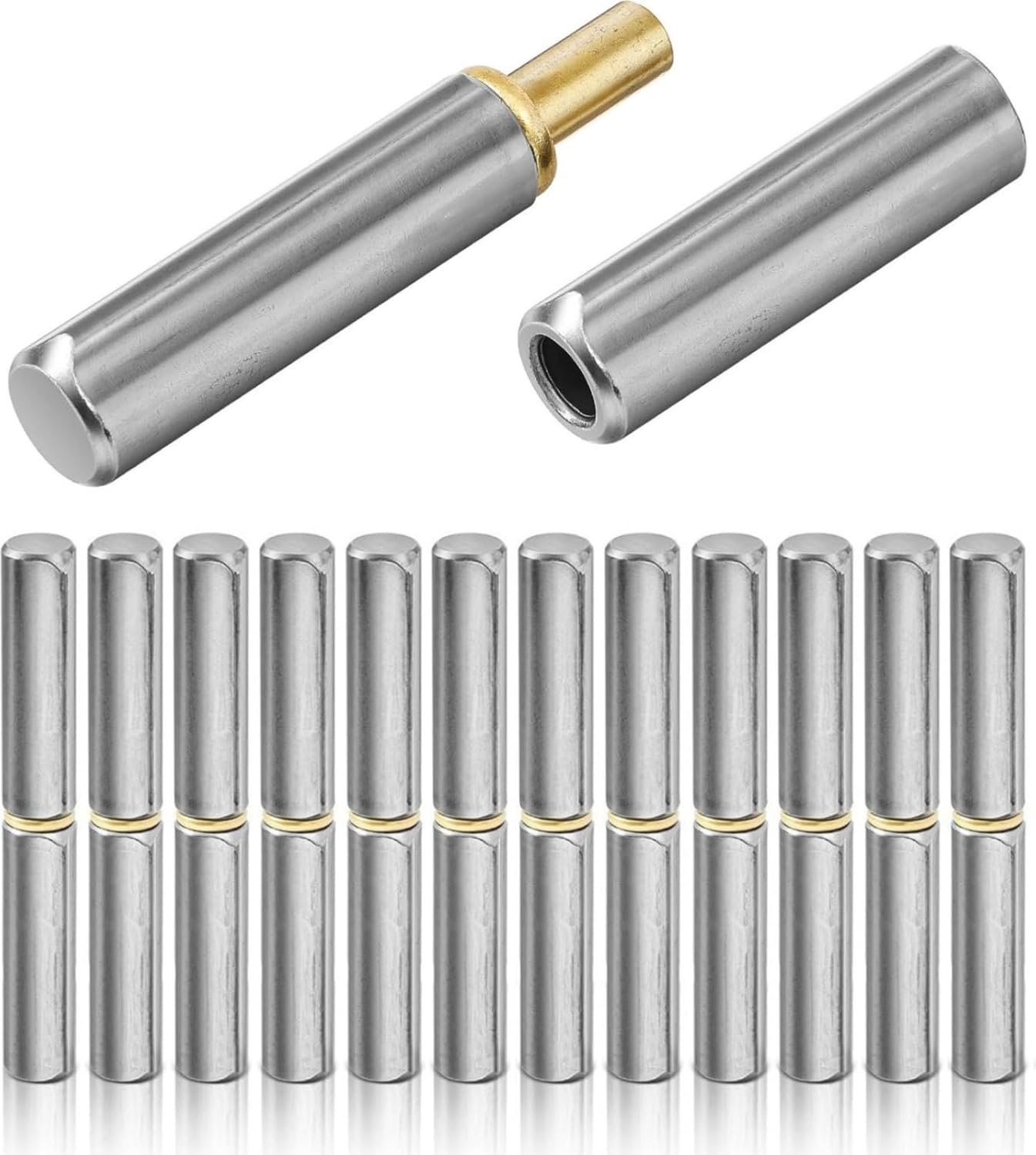Weldable Barrel Hinges Heavy Duty Weld on Bullet Hinges Carbon Steel Detachable Gate Door Fittings for Swing Door Trailer Ramp (12Pcs(16Mm*120Mm)) image number 1