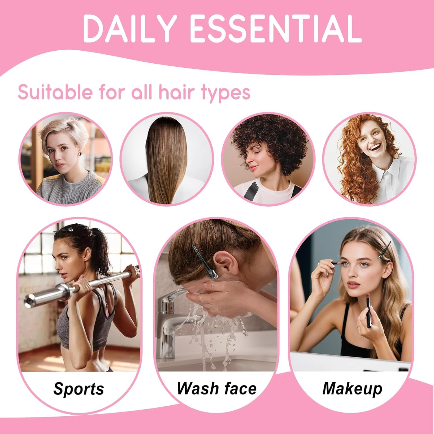 Sularpek 12PCS Sectioning Hair Clips for Styling + 3PCS Comb, Hair Grips for Women, Slick Back Brush Set, Salon and Home Hairdressing Clips(Black) image number 4