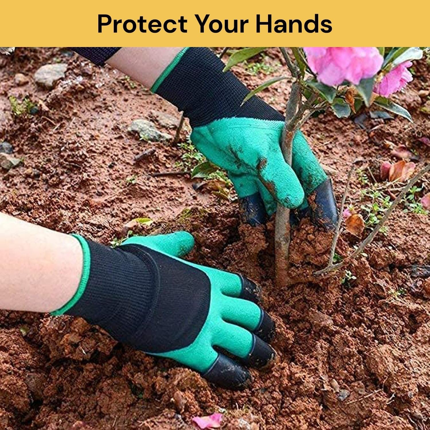 Garden Genie Gloves with Claws, Waterproof and Breathable Garden Gloves for Digging Planting, Best Gardening Gifts for Women and Men (Green Claw 1 Pairs) image number 5