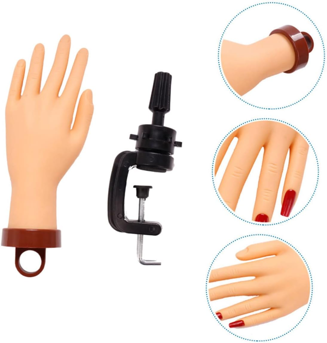 SOESFOUFU Beginner-Friendly Manicure Hand Model Nail Art Training Hand Lightweight Pvc Nail Stand image number 2