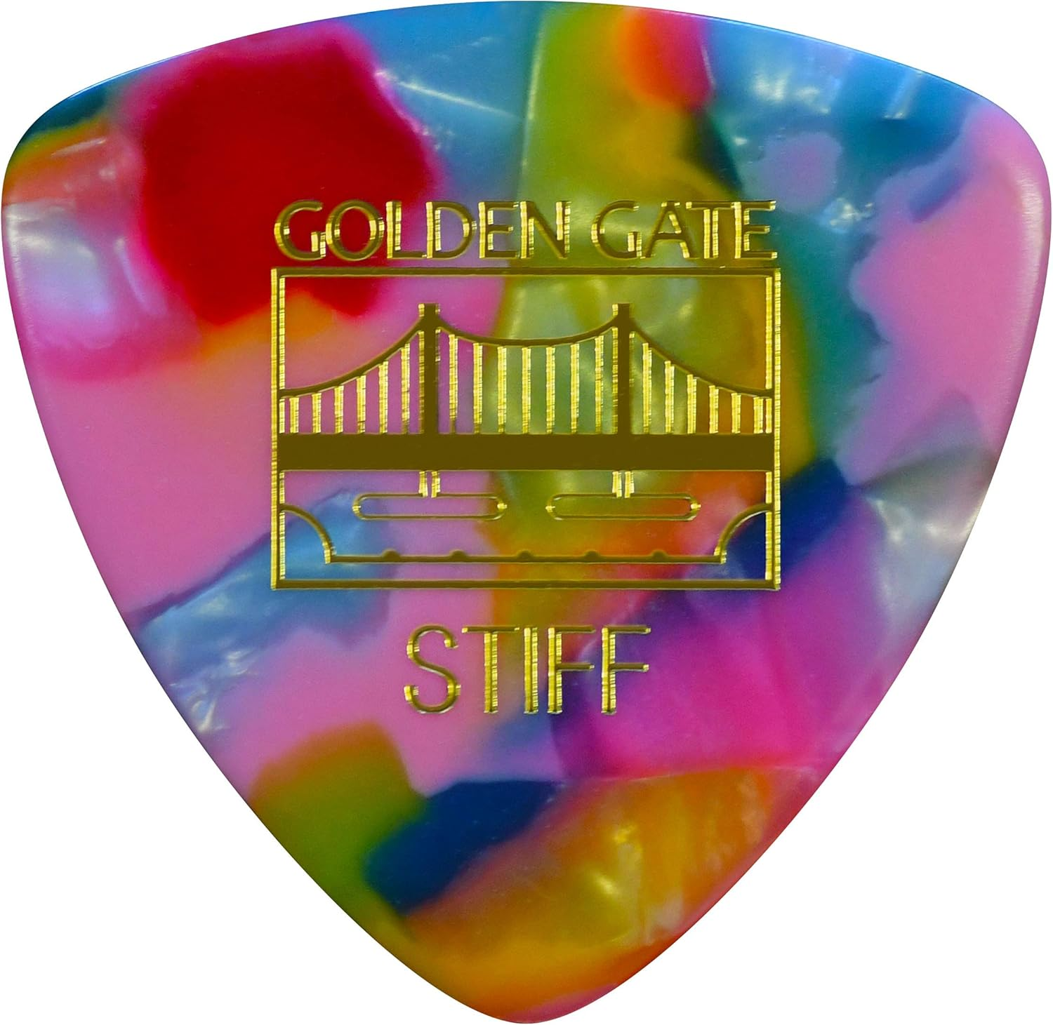 Golden Gate MP-307 Deluxe Flat Pick &ndash; Large Triangle &ndash; Stiff &ndash; Clown Barf &ndash; Dozen image number 1