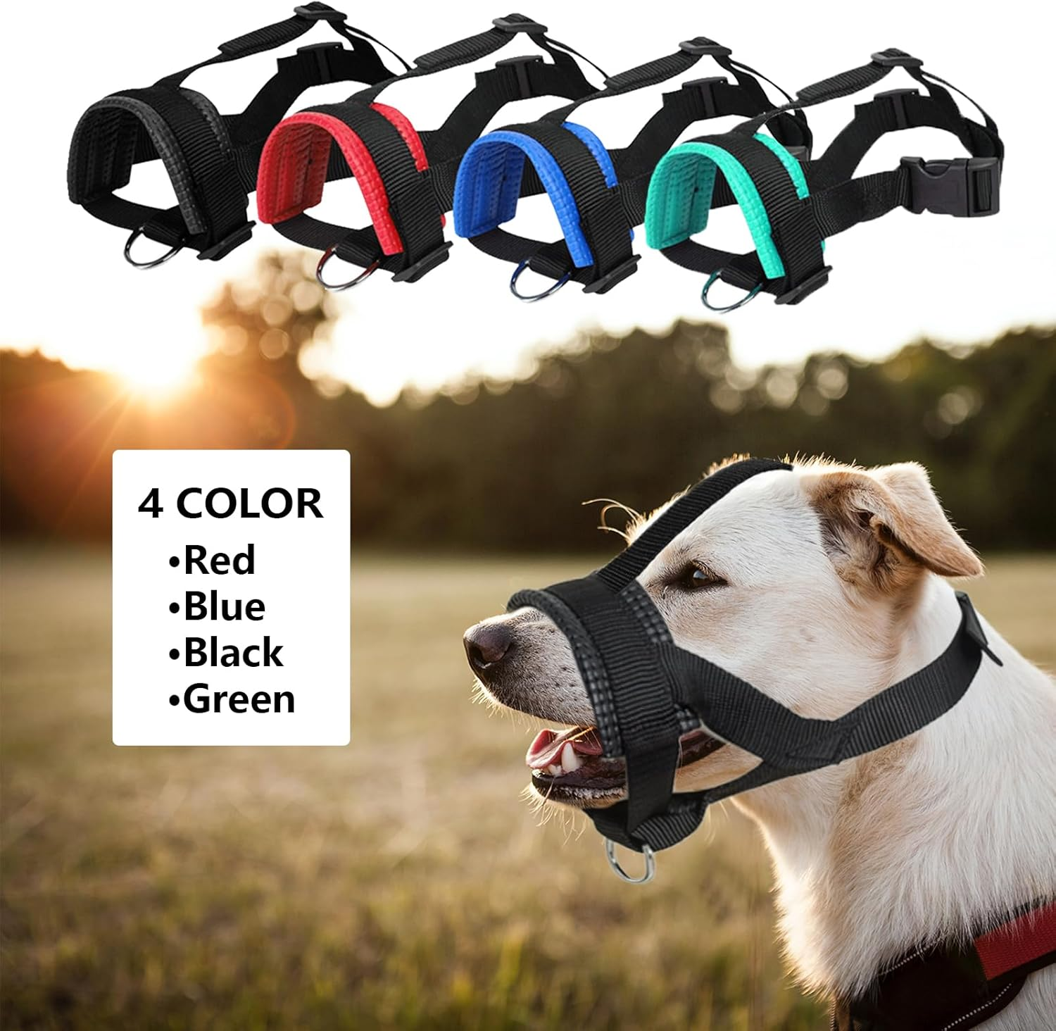 Lepark Head Strap Dog Muzzle Prevent from Taking off by Paws for Small,Medium and Large Dogs(Xl/Blue)