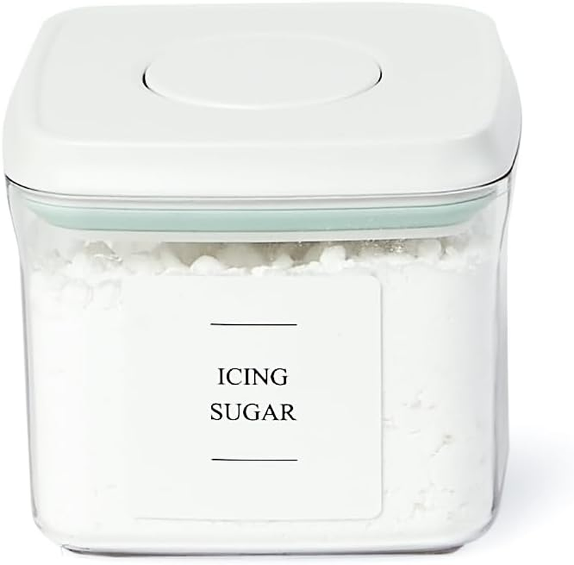 Blissful Little Home Airtight & Leak-Proof Push Top Spice Container Set &ndash; 12 Pack Bpa-Free Plastic Spice Jars with White Lids, Stackable Pantry Organisers for Fresh & Dry Food Storage image number 4