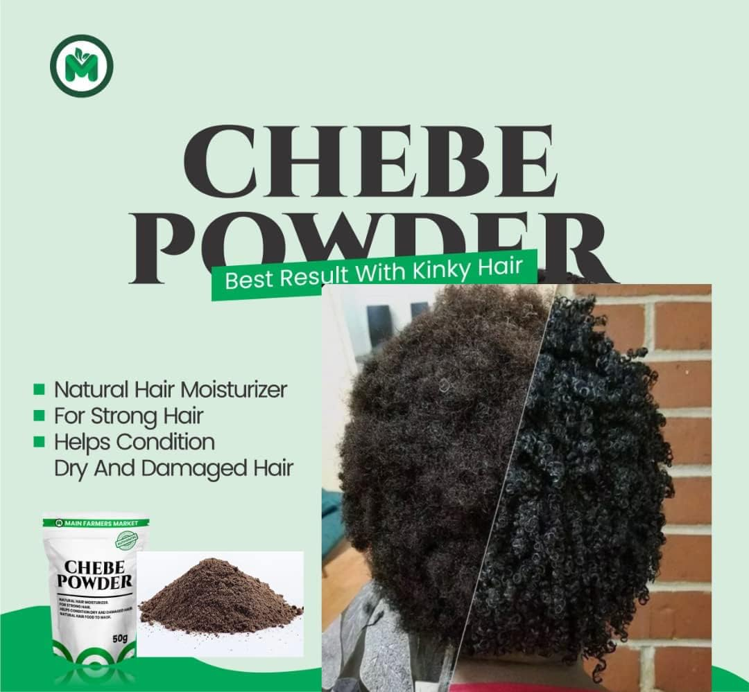 Main Chebe Powder for Hair Growth and Strength, Dye-Free Organic Ingredients of African Chad for Long Hair, Men & Women (100G) image number 3