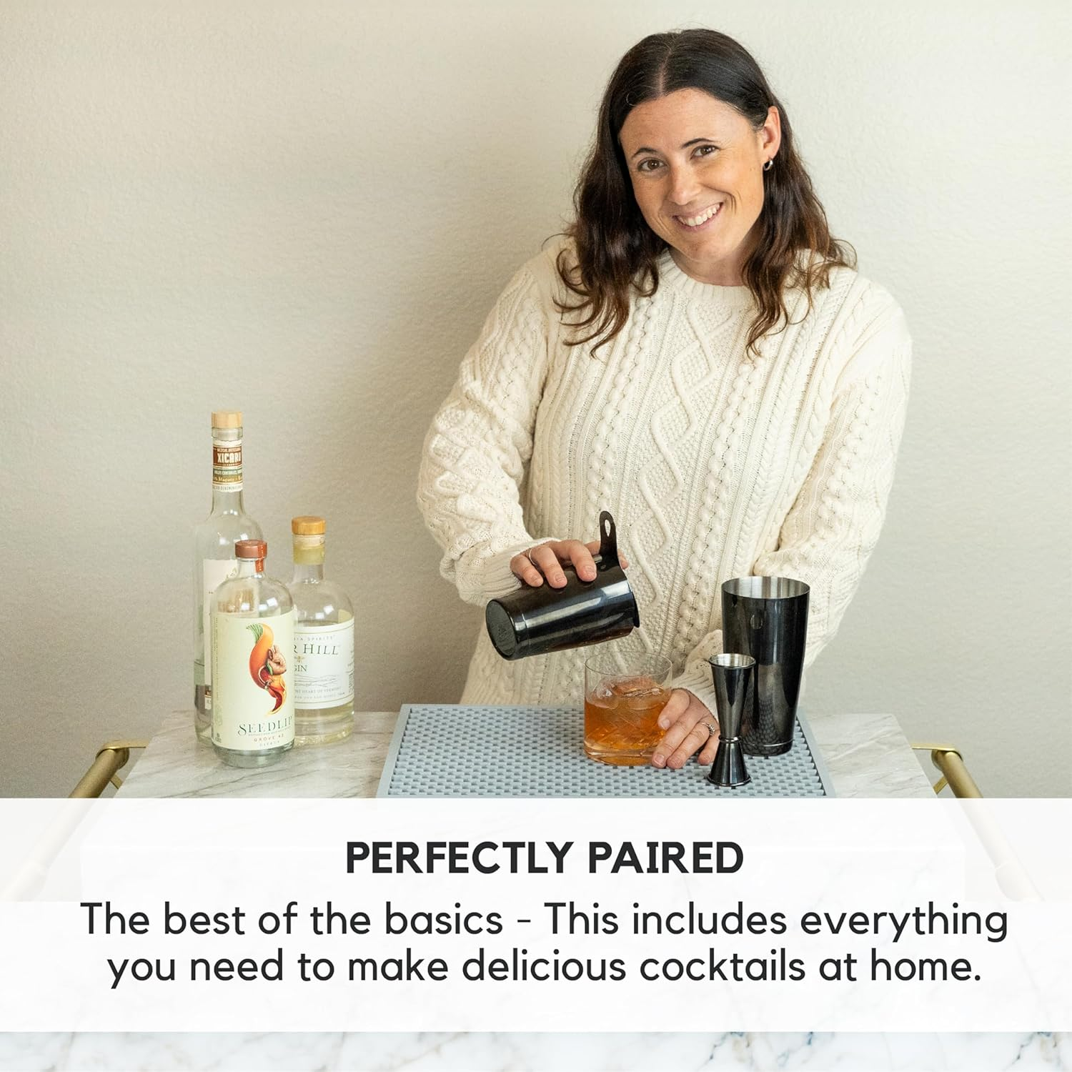 Boston Shaker Set: Professional Two-Piece Stainless Steel Cocktail Shaker Set with Hawthorne Strainer and Japanese Jigger