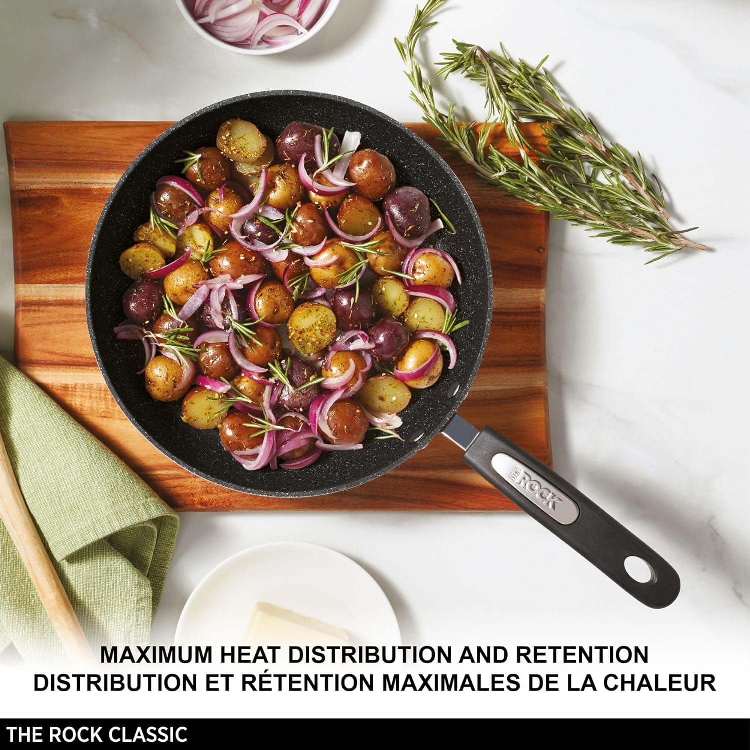 Starfrit the Rock Personal Fry Pan with Stainless Steel Handle, 6.0", Dark Gray